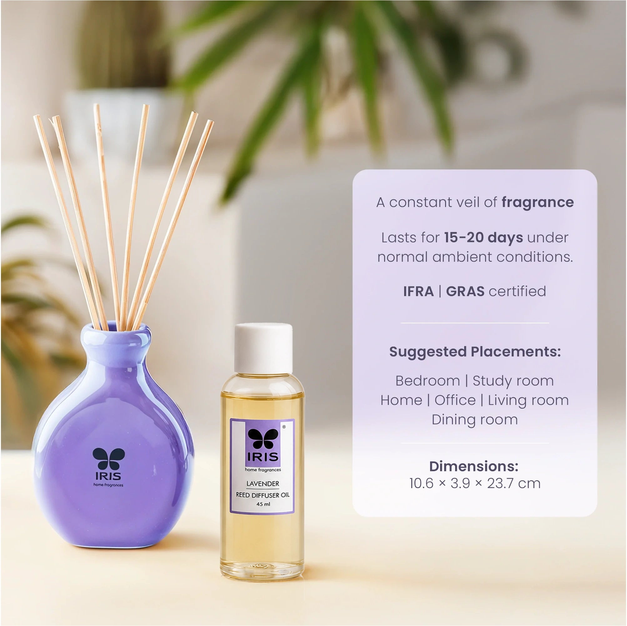 IRIS Lavender Reed Diffuser Set 194