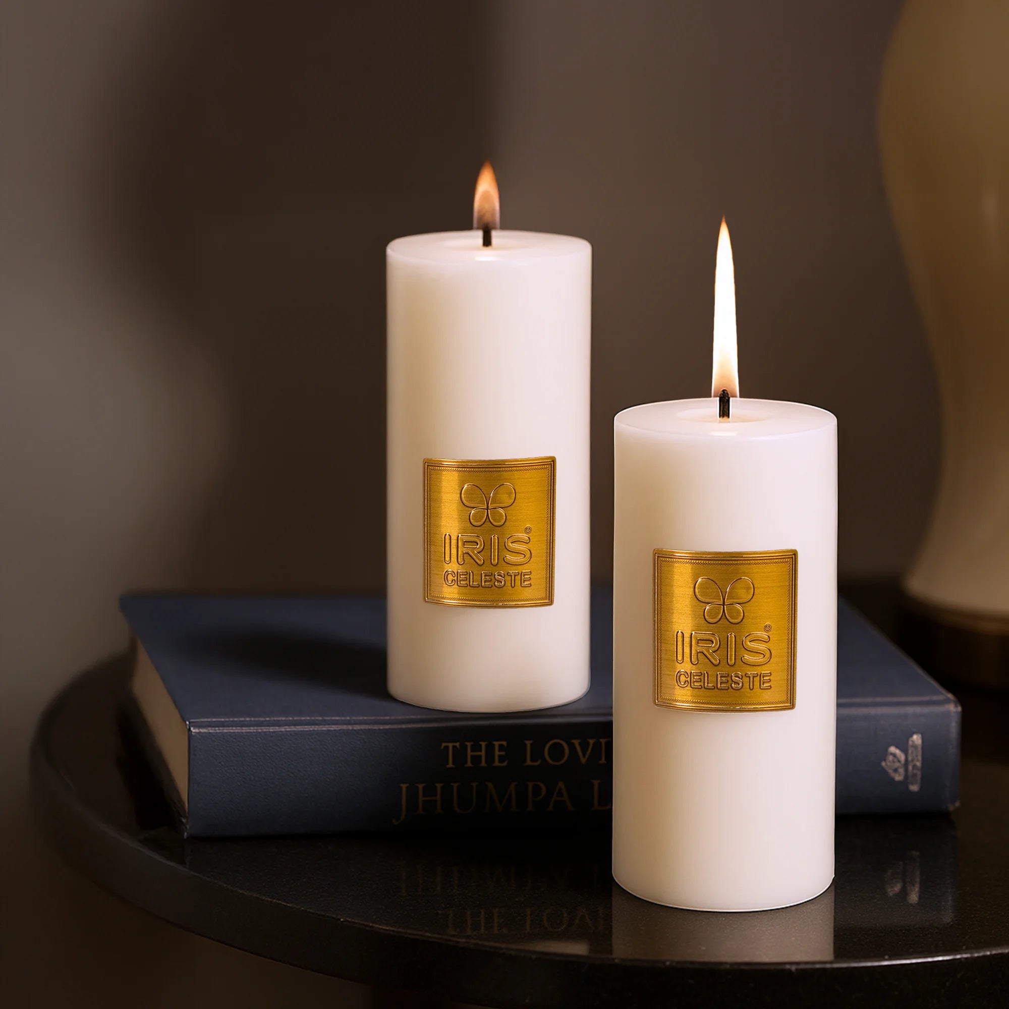 IRIS Celeste White Musk Scented Premium Pillar Candle | Large