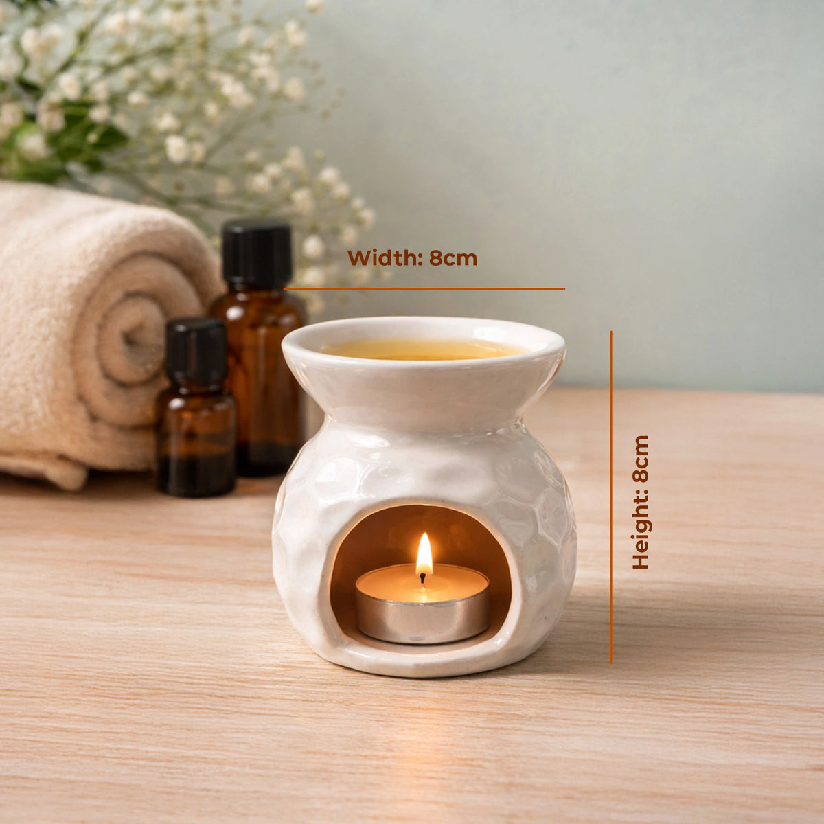 White Ceramic Premium Aroma Vaporizer Set | 3 Assorted Fragrances | Each 10 ml