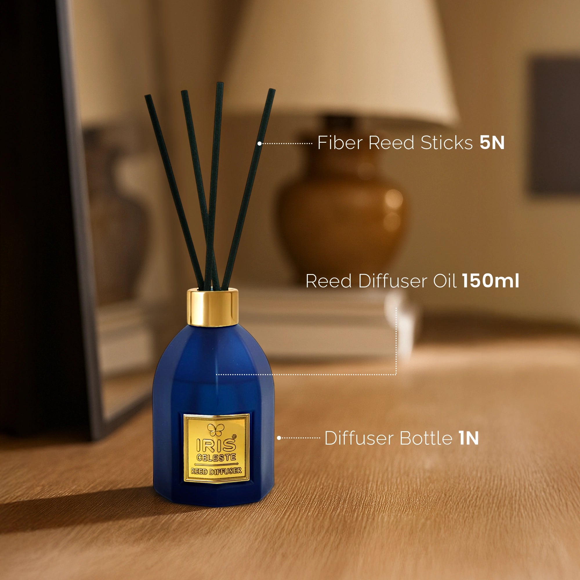 IRIS Celeste Coral Blue Reed Diffuser Set