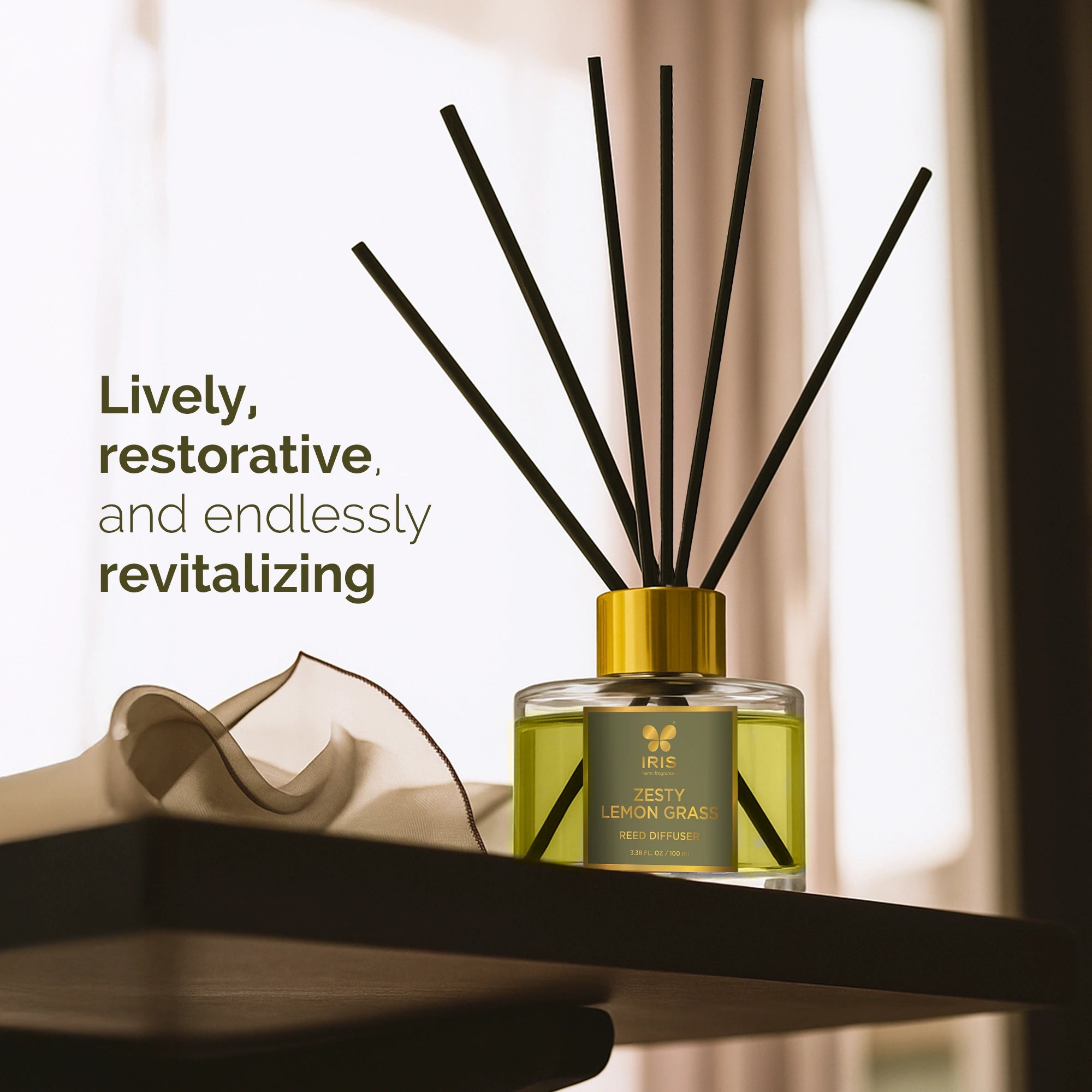IRIS Zesty Lemongrass Aroma Reed Diffuser Set