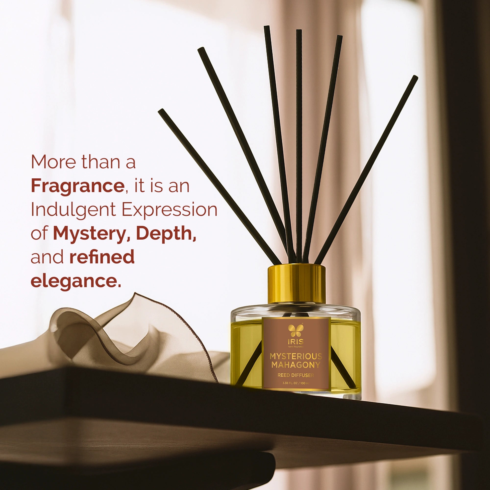 IRIS Mysterious Mahogany Aroma Reed Diffuser Set