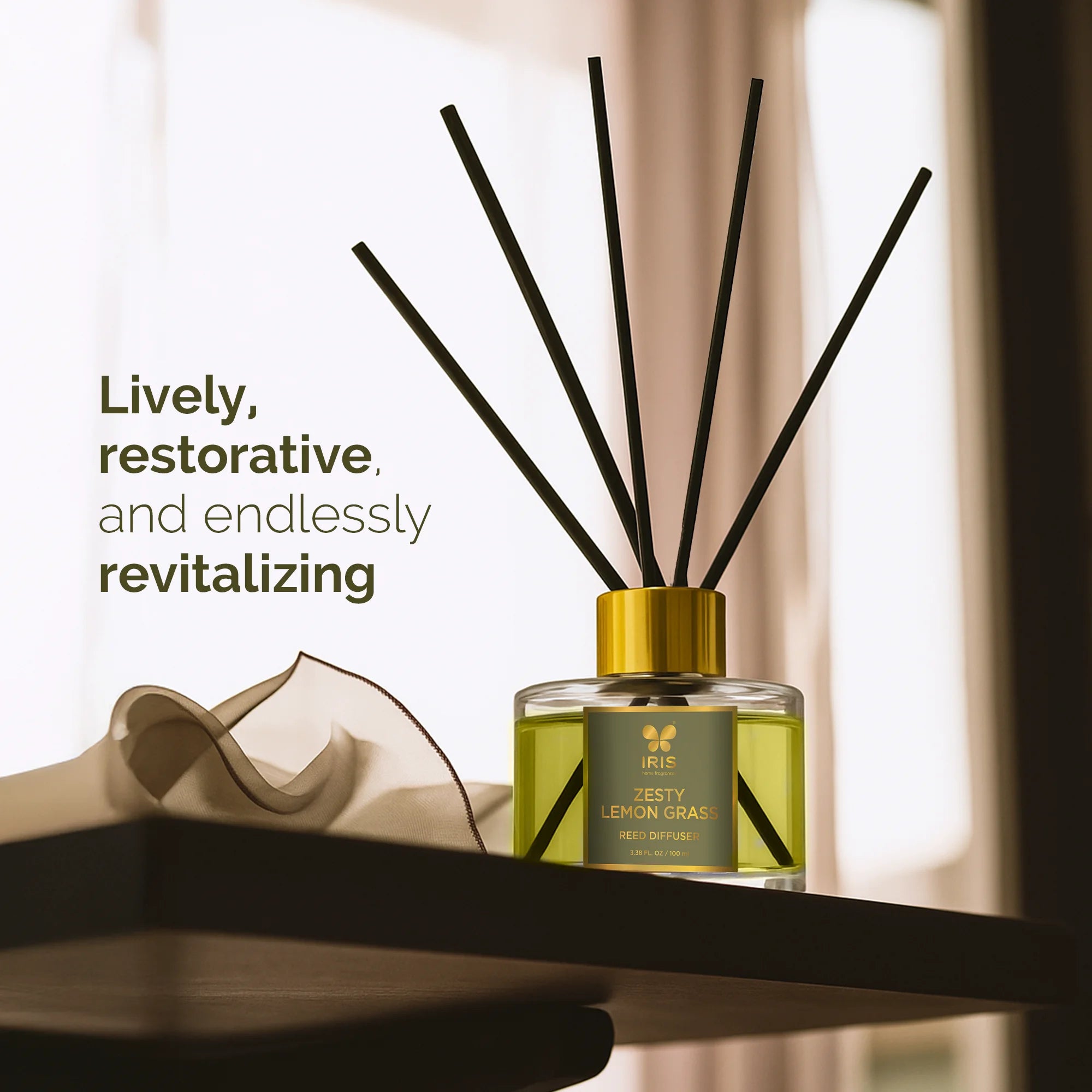 IRIS Zesty Lemongrass Aroma Reed Diffuser Set