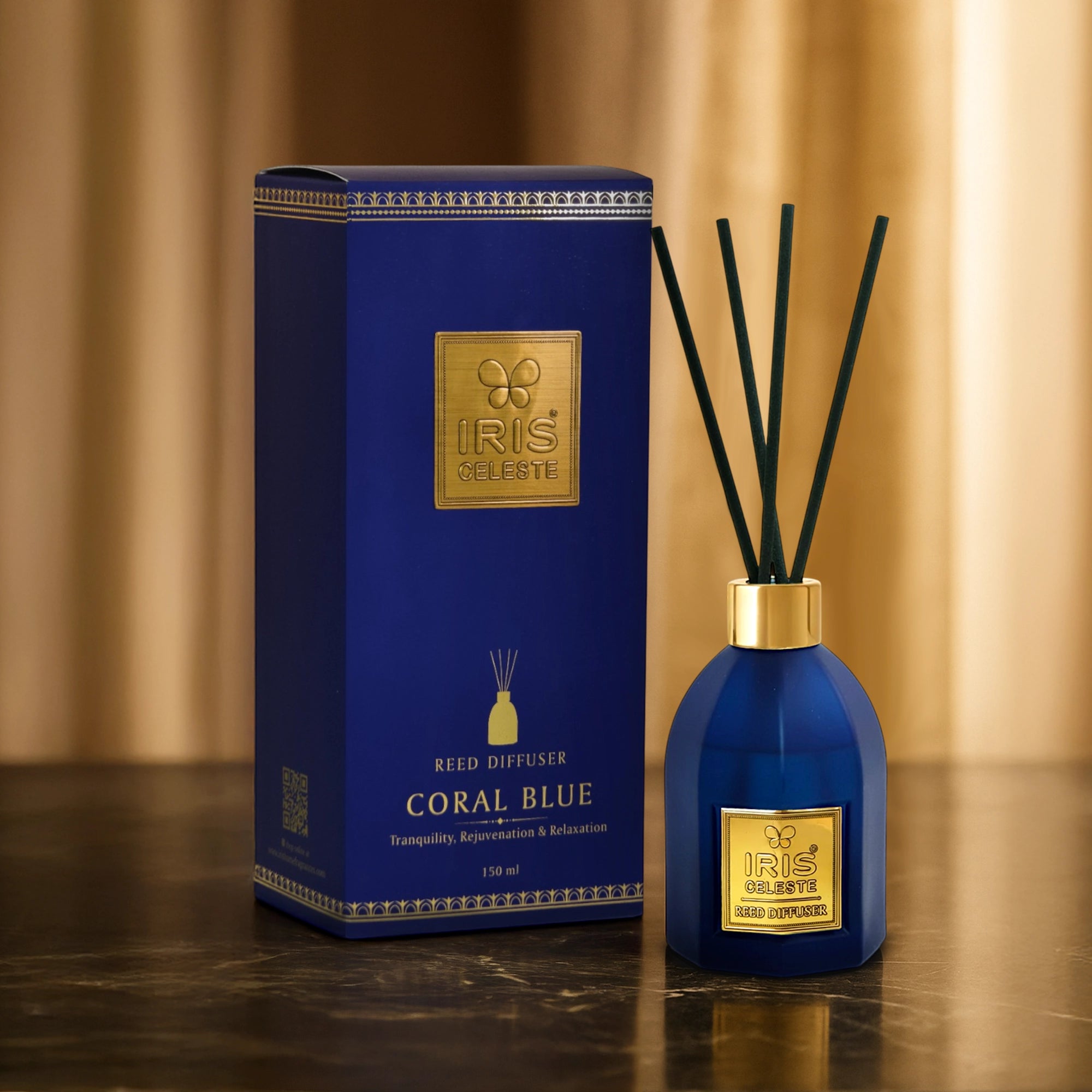 IRIS Celeste Coral Blue Reed Diffuser Set
