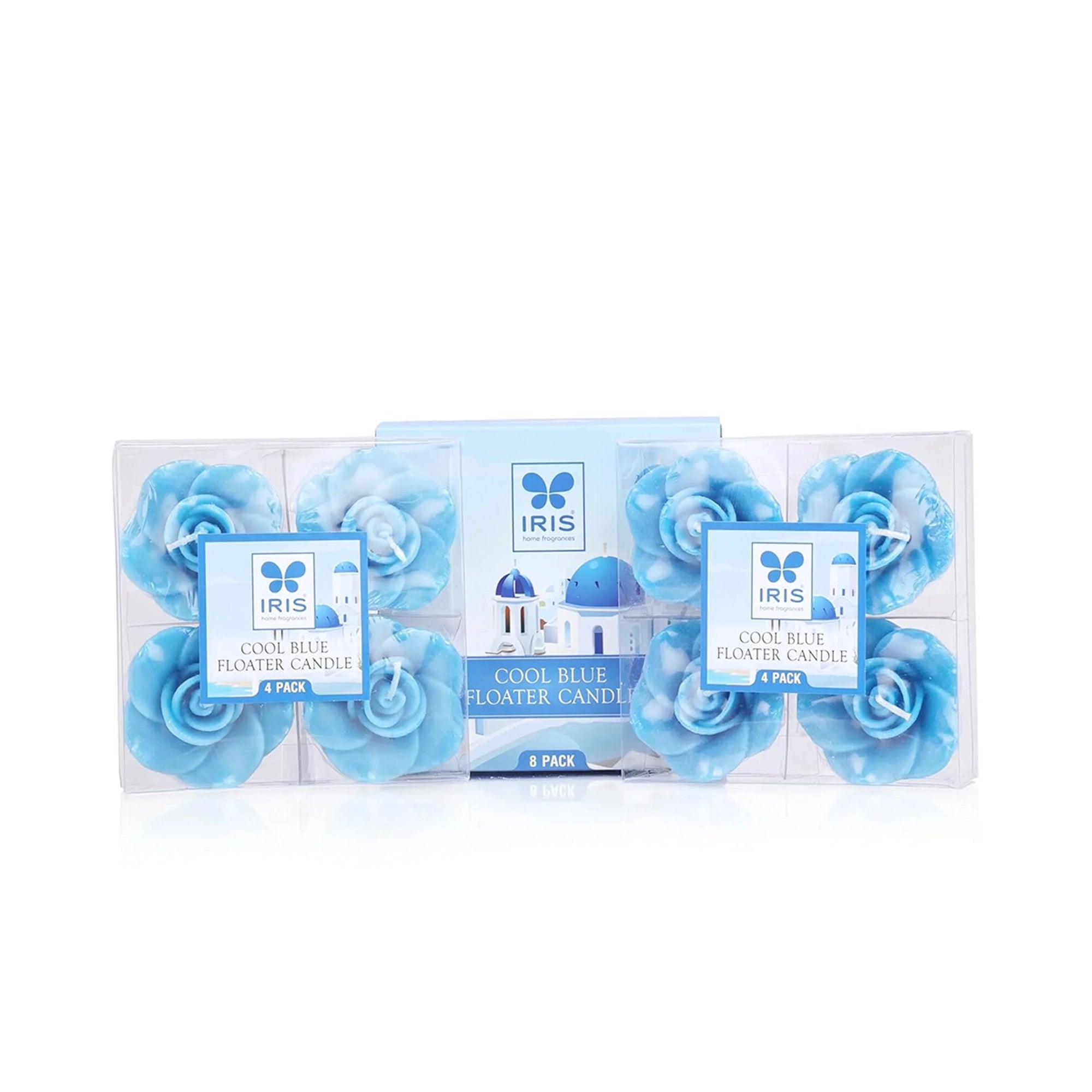 IRIS Cool Blue Floater Candle Pack of 8