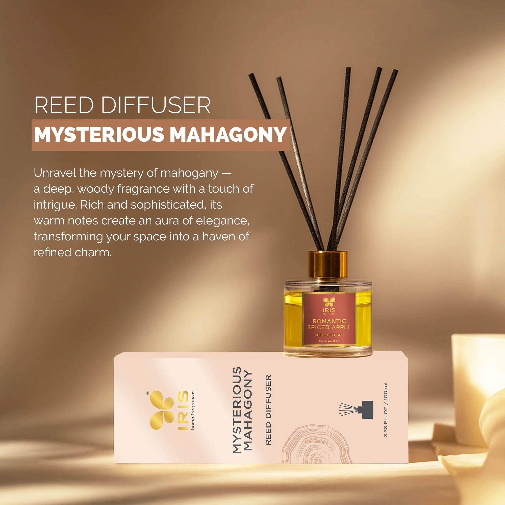 IRIS Mysterious Mahogany Aroma Reed Diffuser Set