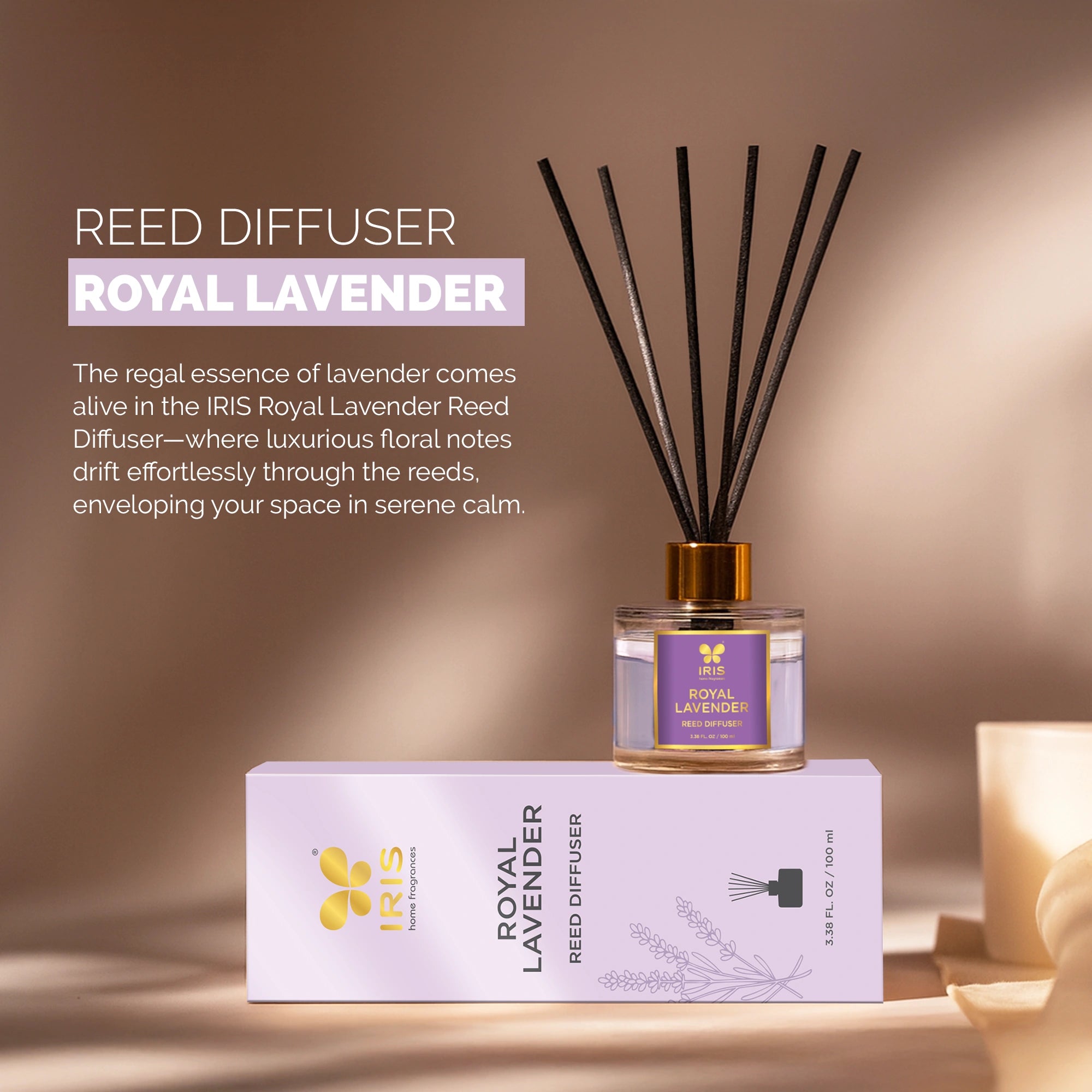 IRIS Royal Lavender Aroma Reed Diffuser Set