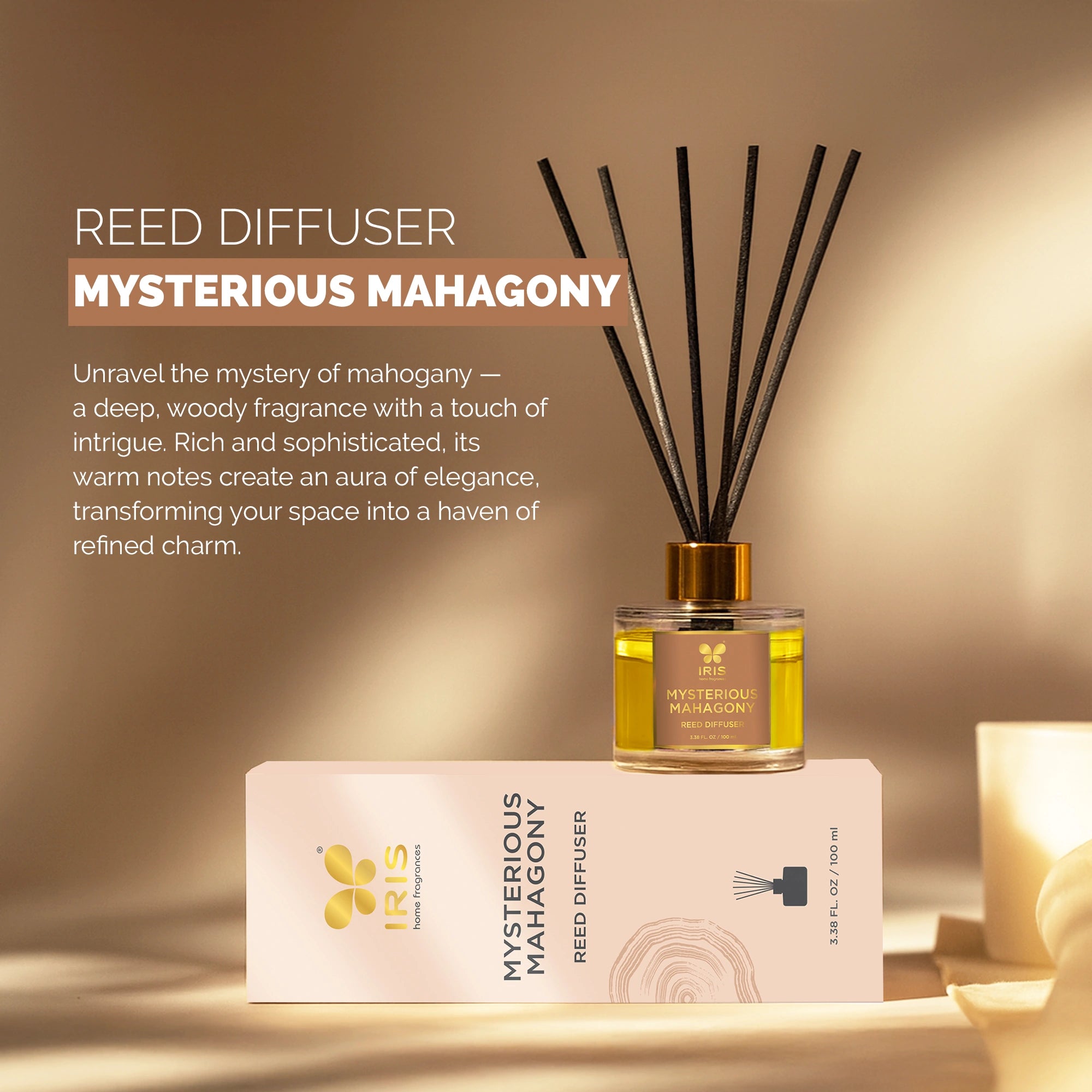 IRIS Mysterious Mahogany Aroma Reed Diffuser Set