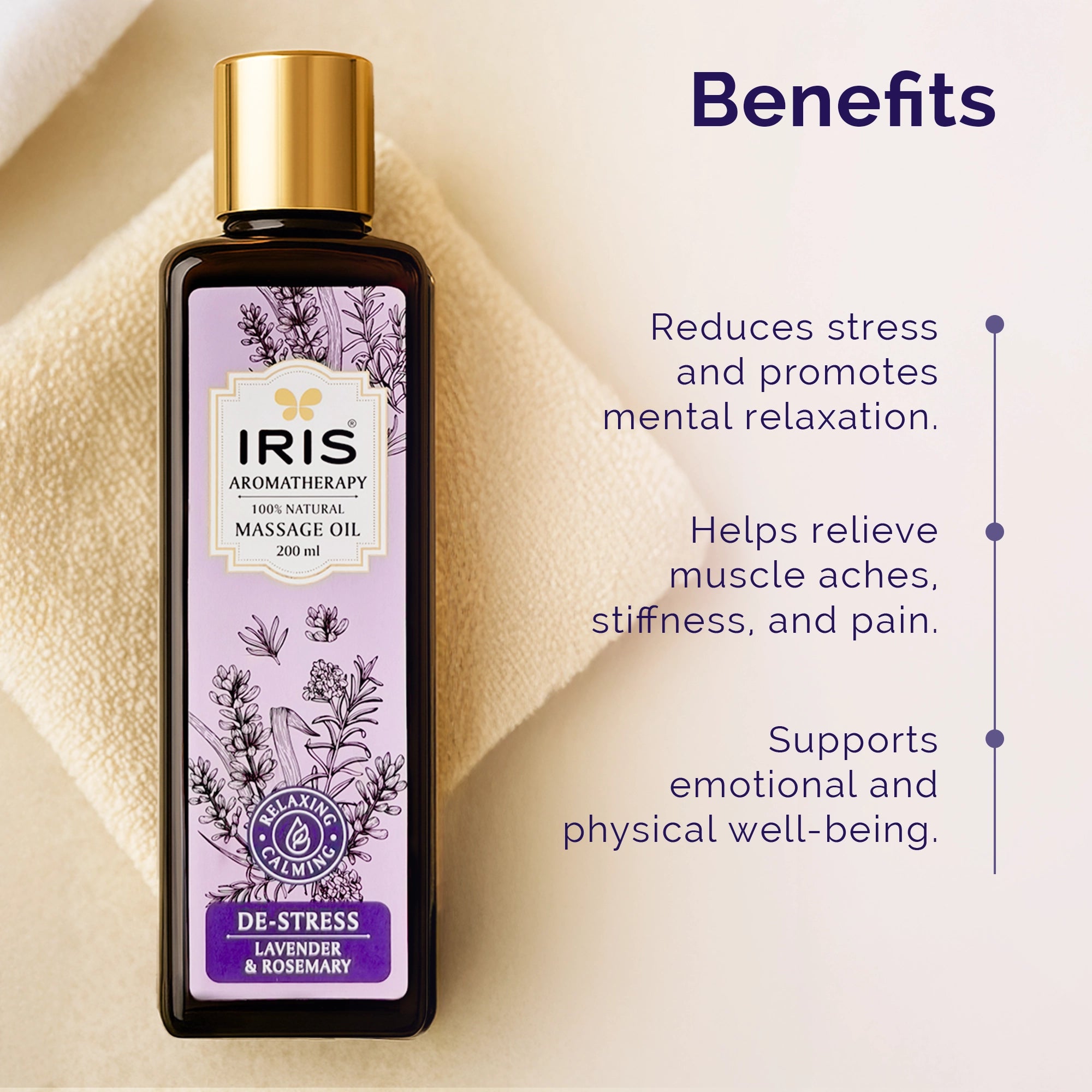 IRIS Aromatherapy De-Stress Massage Oil