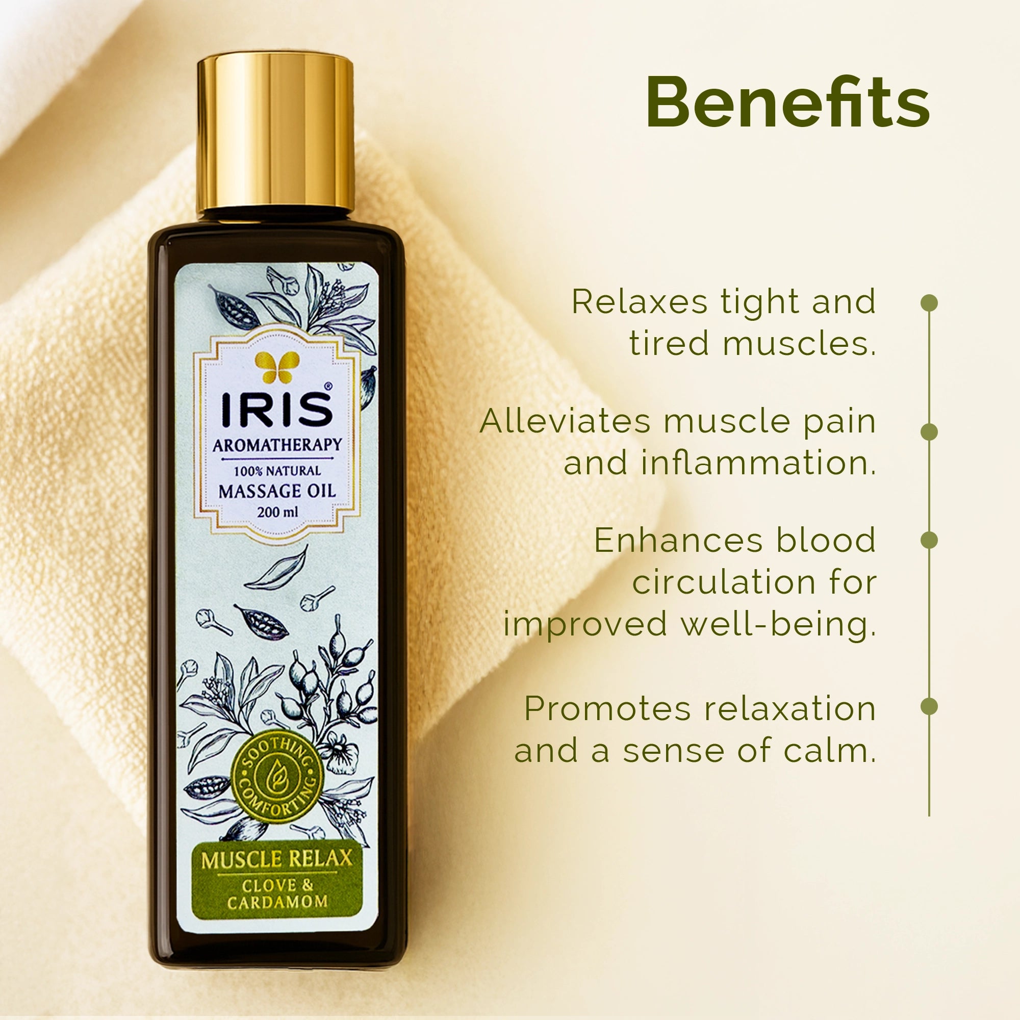 IRIS Aromatherapy Muscle Relaxant Massage Oil