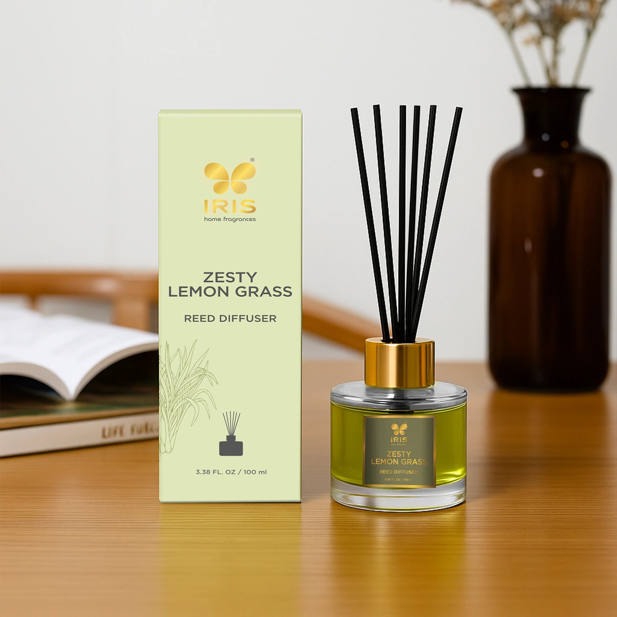 IRIS Zesty Lemongrass Aroma Reed Diffuser Set