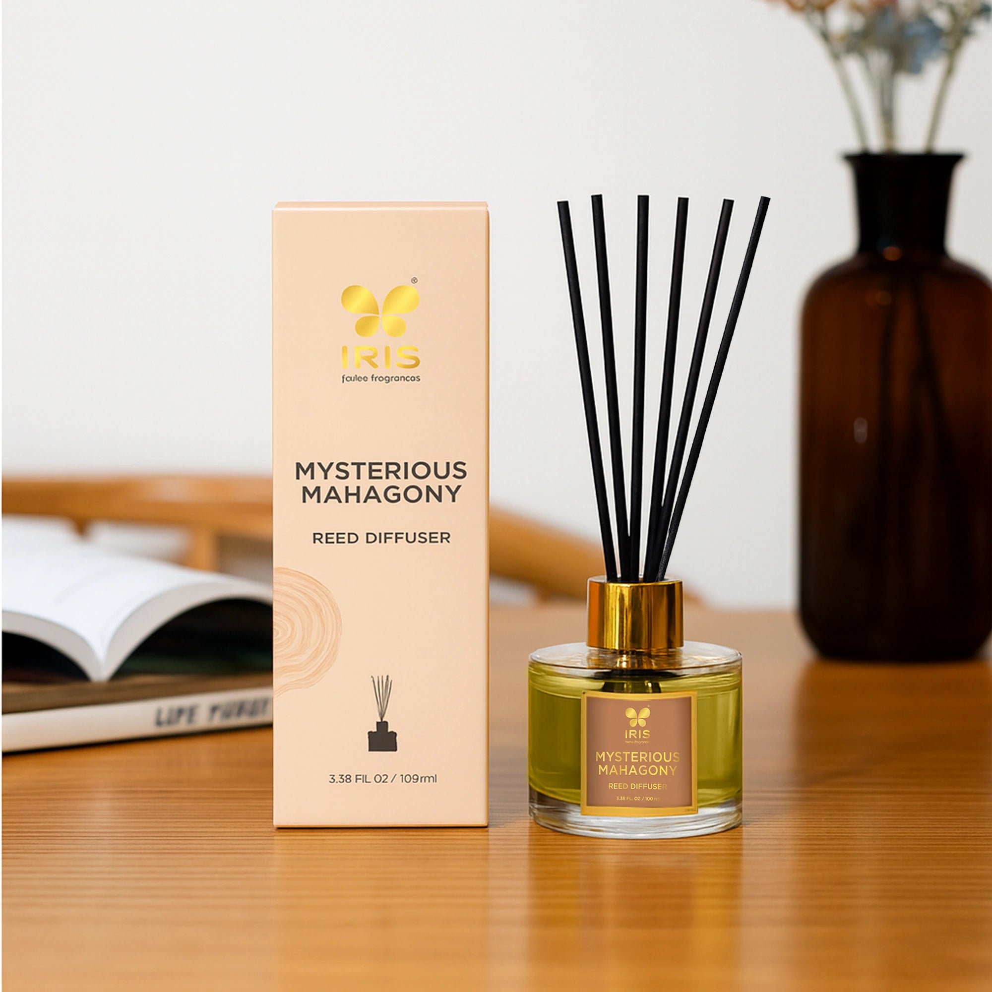 IRIS Mysterious Mahogany Aroma Reed Diffuser Set