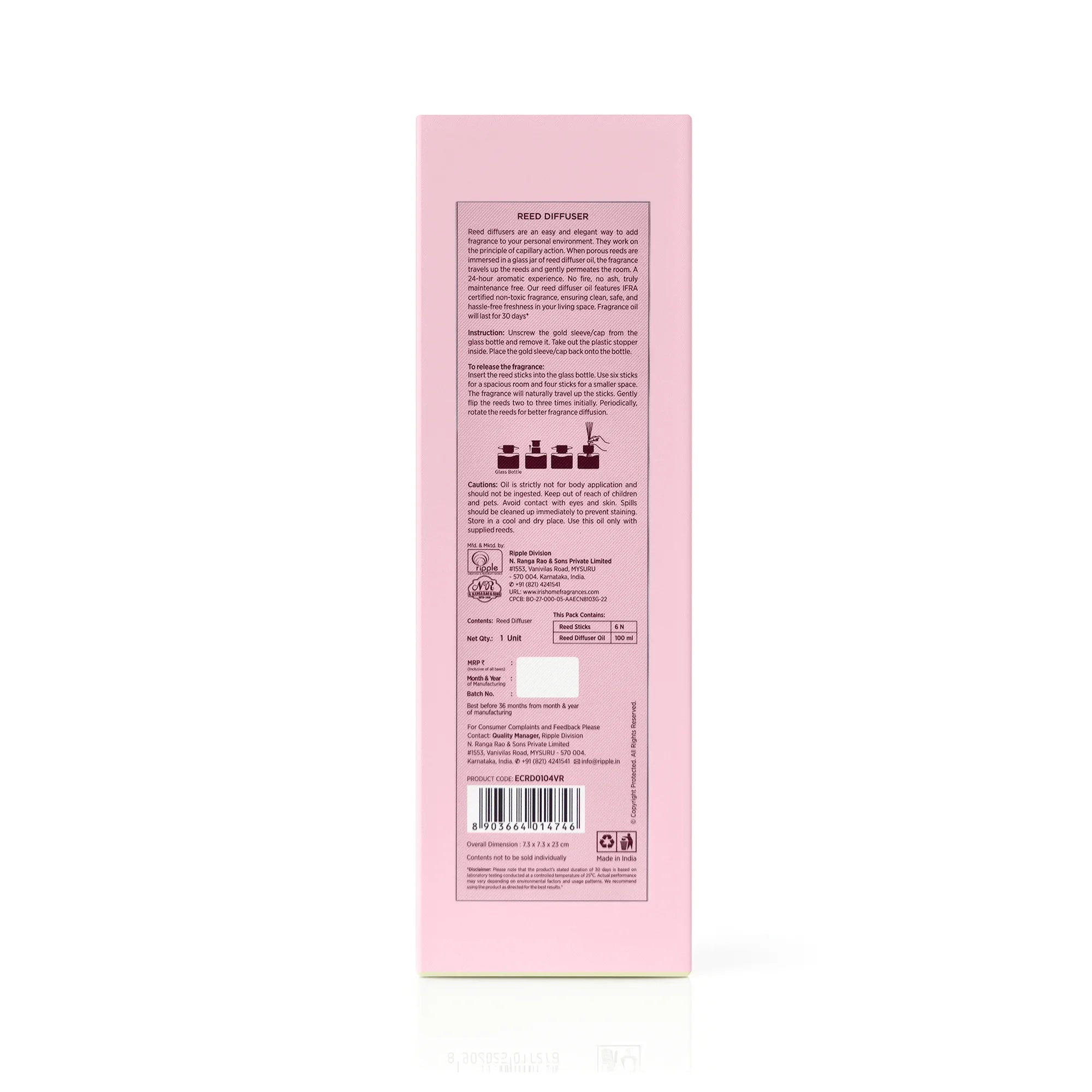 IRIS Velvety Rose Aroma Reed Diffuser Set
