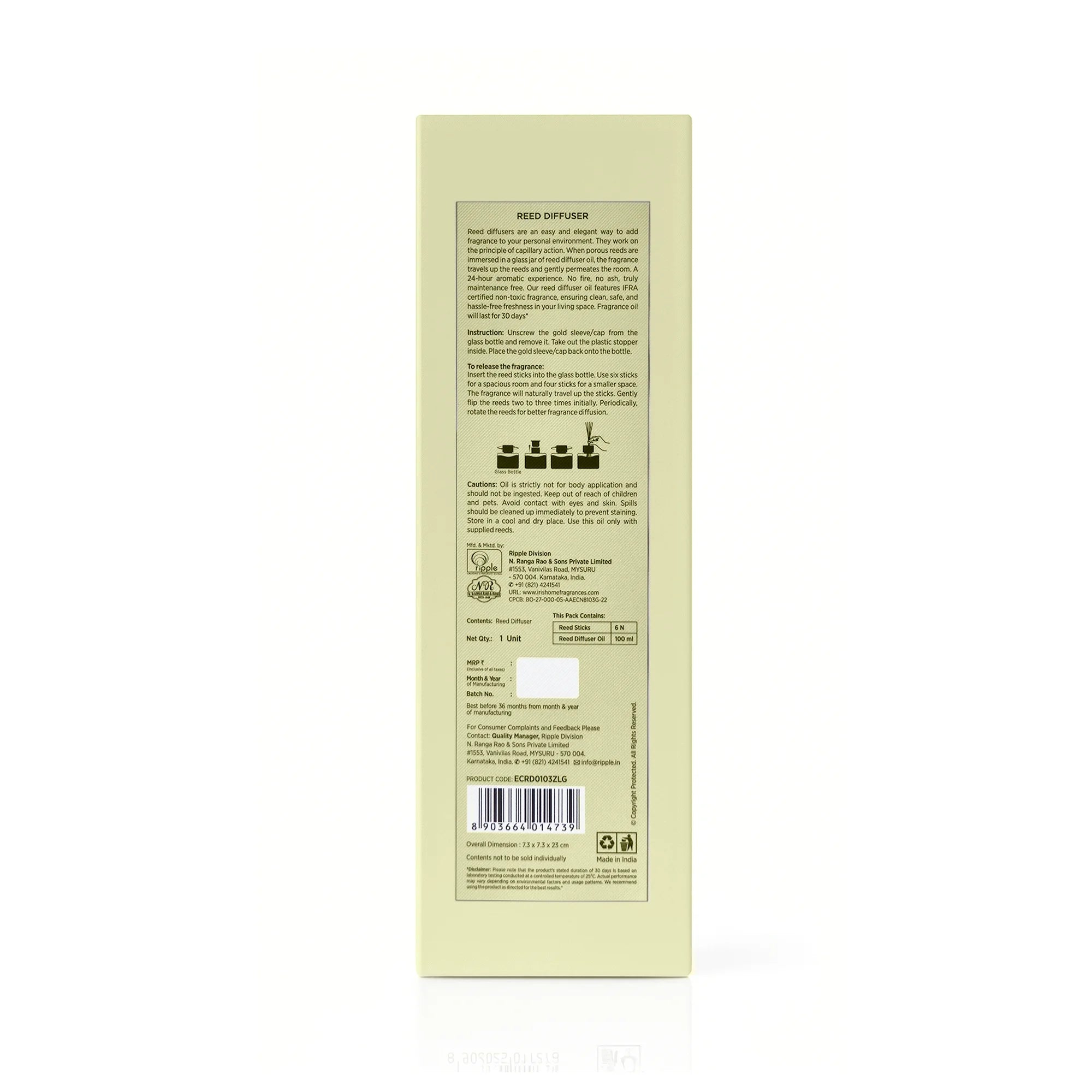 IRIS Zesty Lemongrass Aroma Reed Diffuser Set