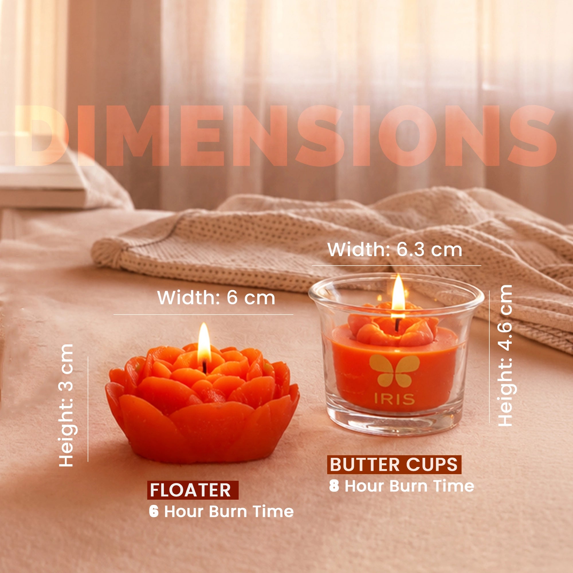 Butter Cup & Floating Scented Candle Gift Set | Orange Truffle - A Luscious & Indulgent Aroma