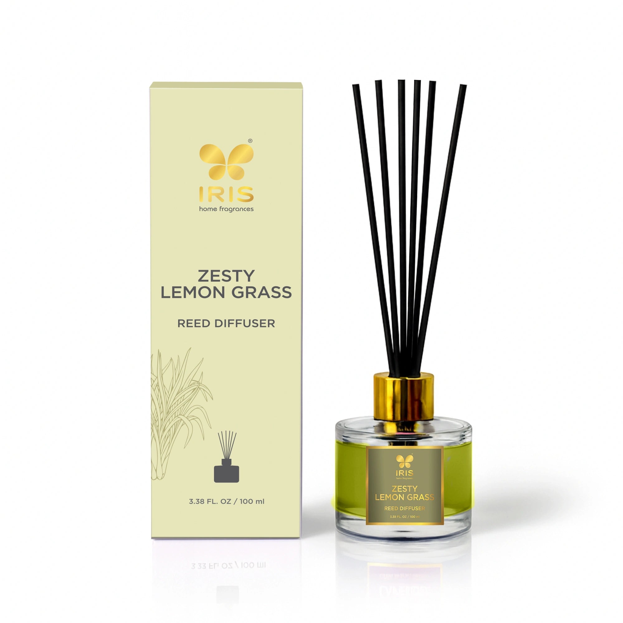 IRIS Zesty Lemongrass Aroma Reed Diffuser Set