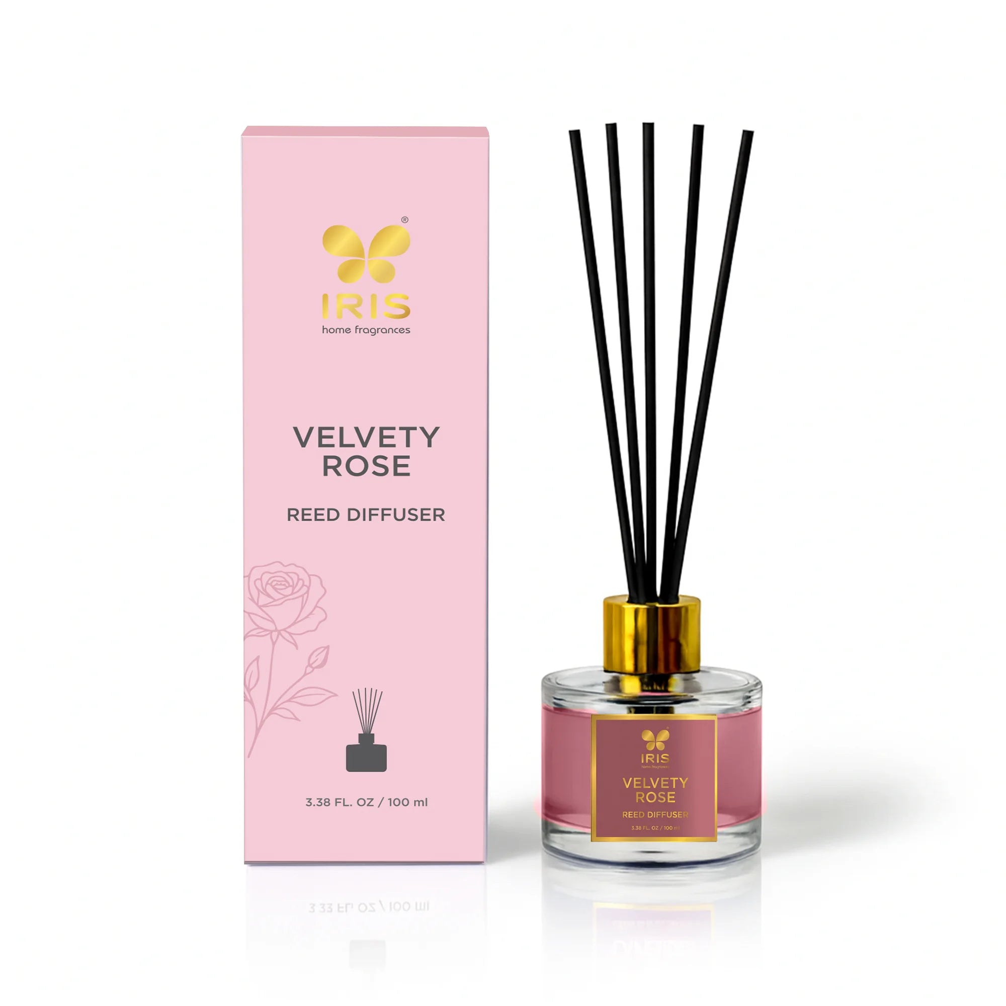 IRIS Velvety Rose Aroma Reed Diffuser Set