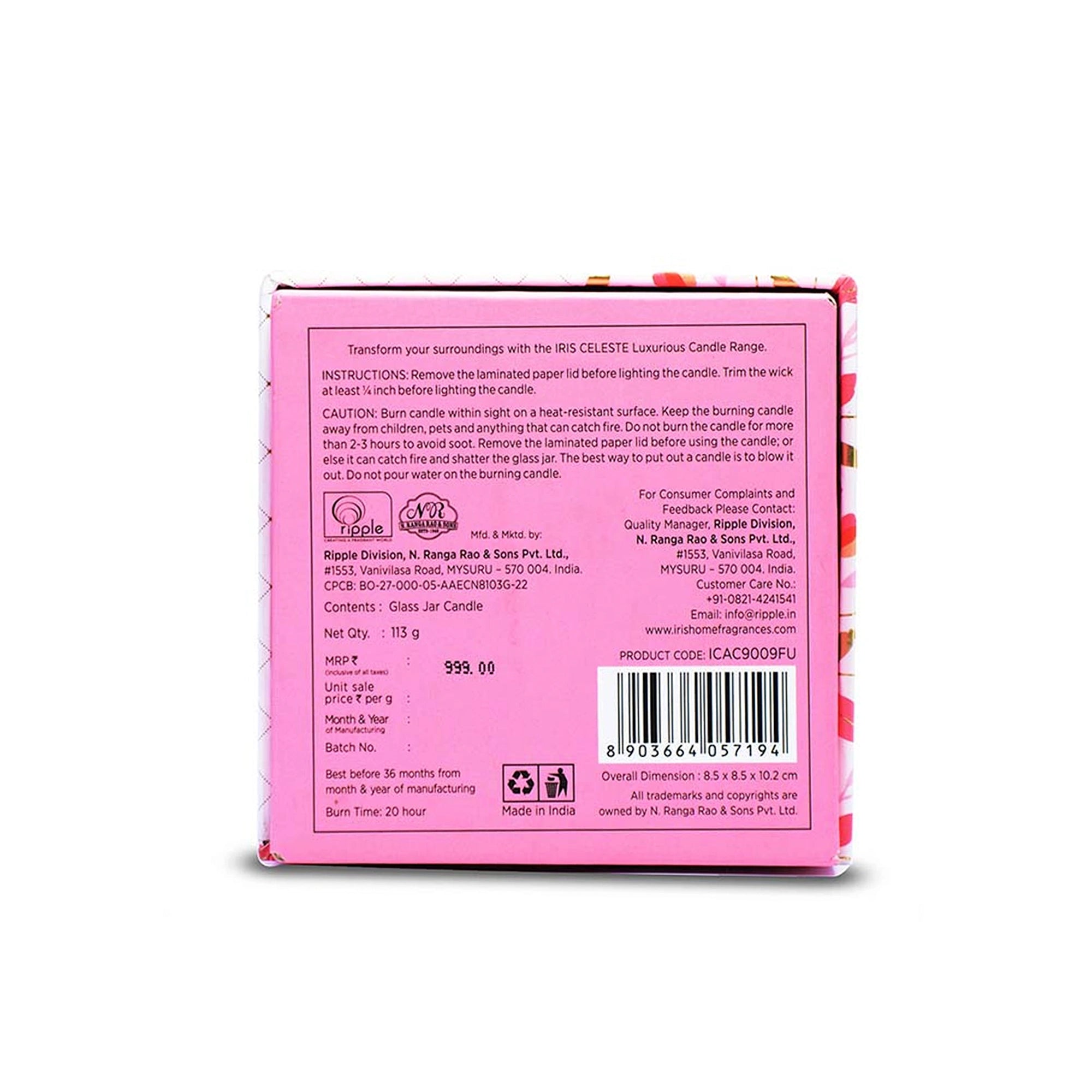 Trinket Glass Jar Candle Pink – Fleur