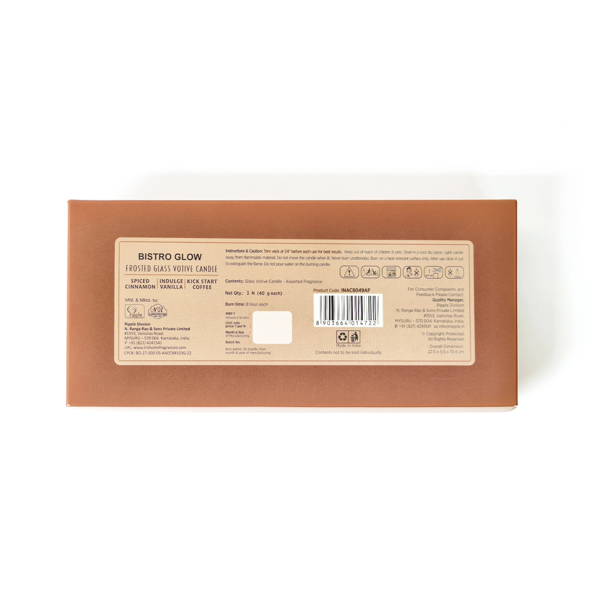 IRIS Bistro Glow Frosted Glass Candle Gift Box