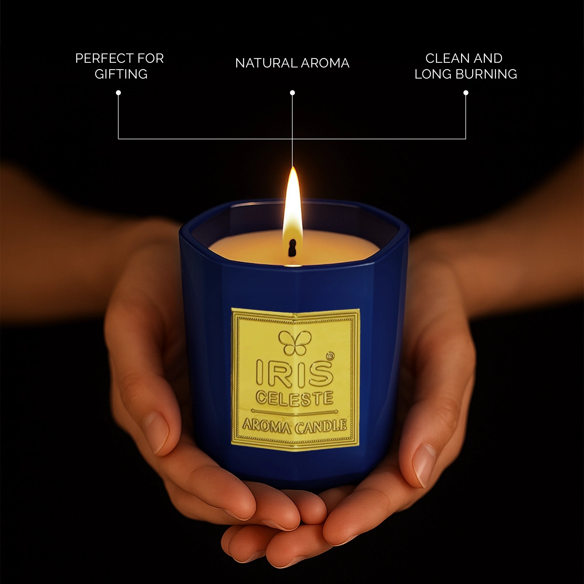 IRIS Celeste Soy Wax Aroma Candle - Coral Blue