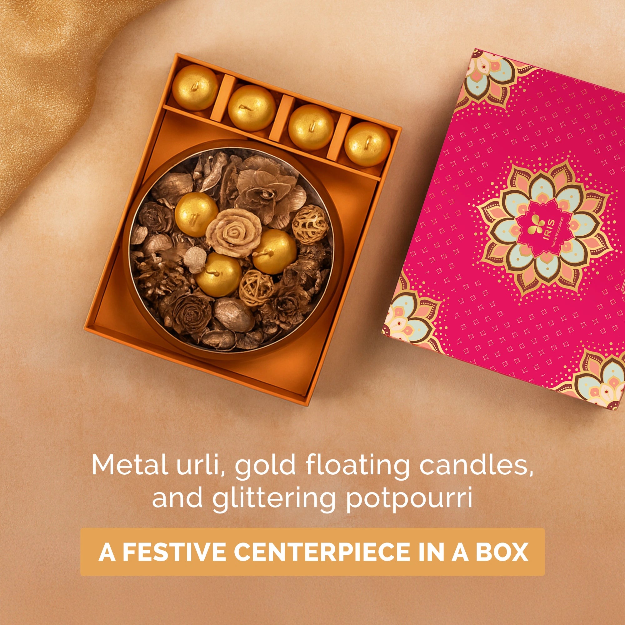 IRIS Premium Urli Gift Set with Decor Potpourri & Candles
