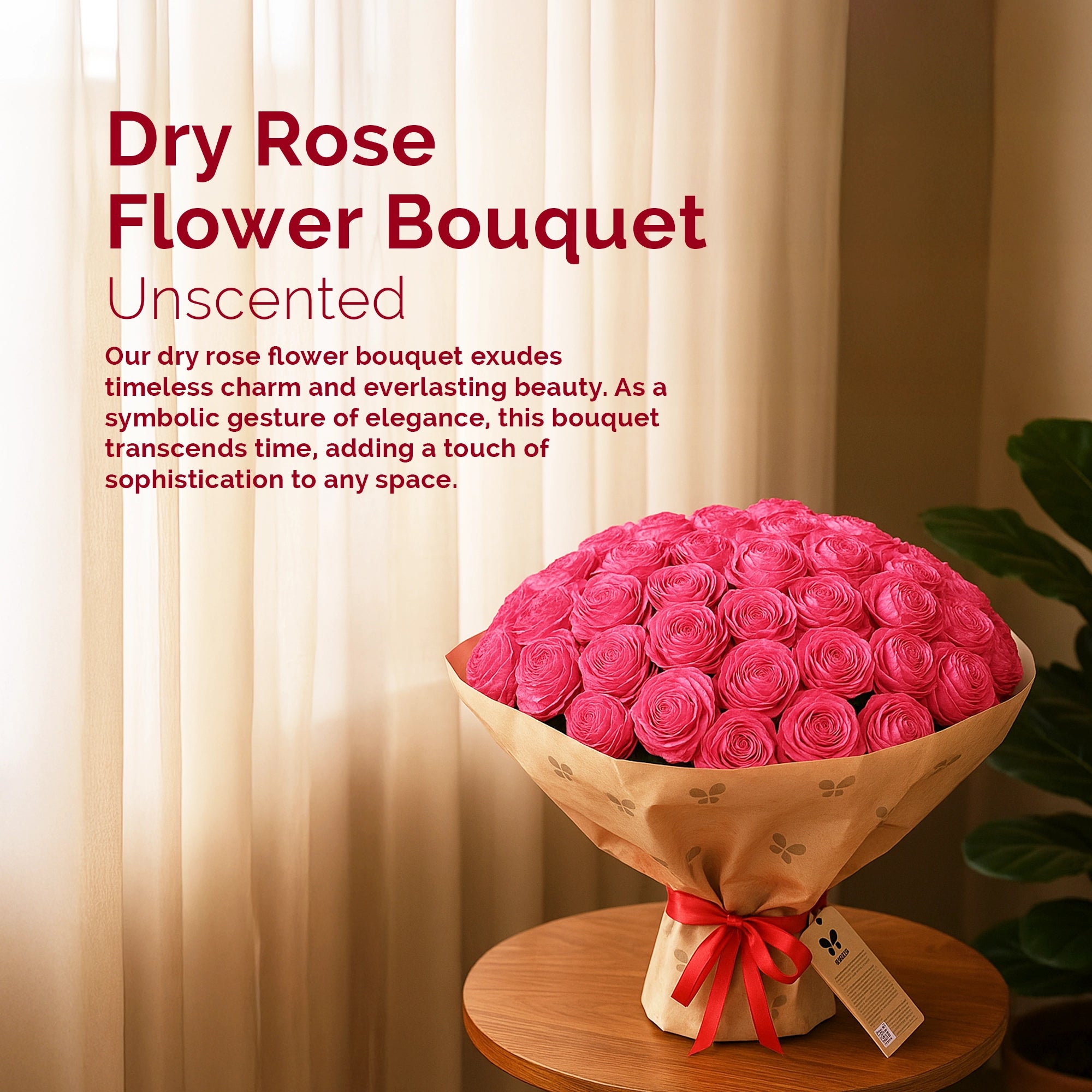 IRIS Dry Rose Flower Bouquet - Unscented