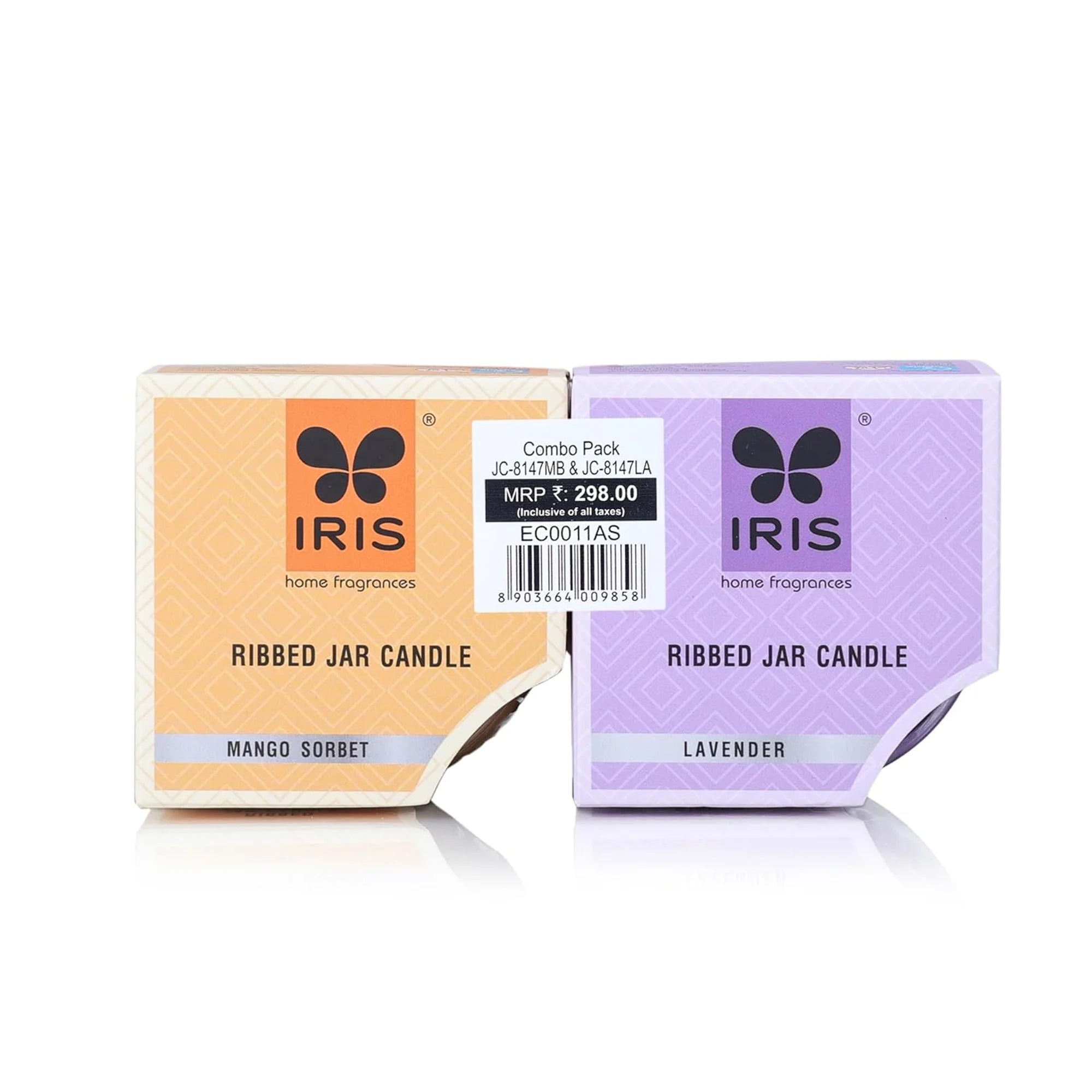 IRIS Ribbed Jar Candles - Lavender & Mango Sorbet