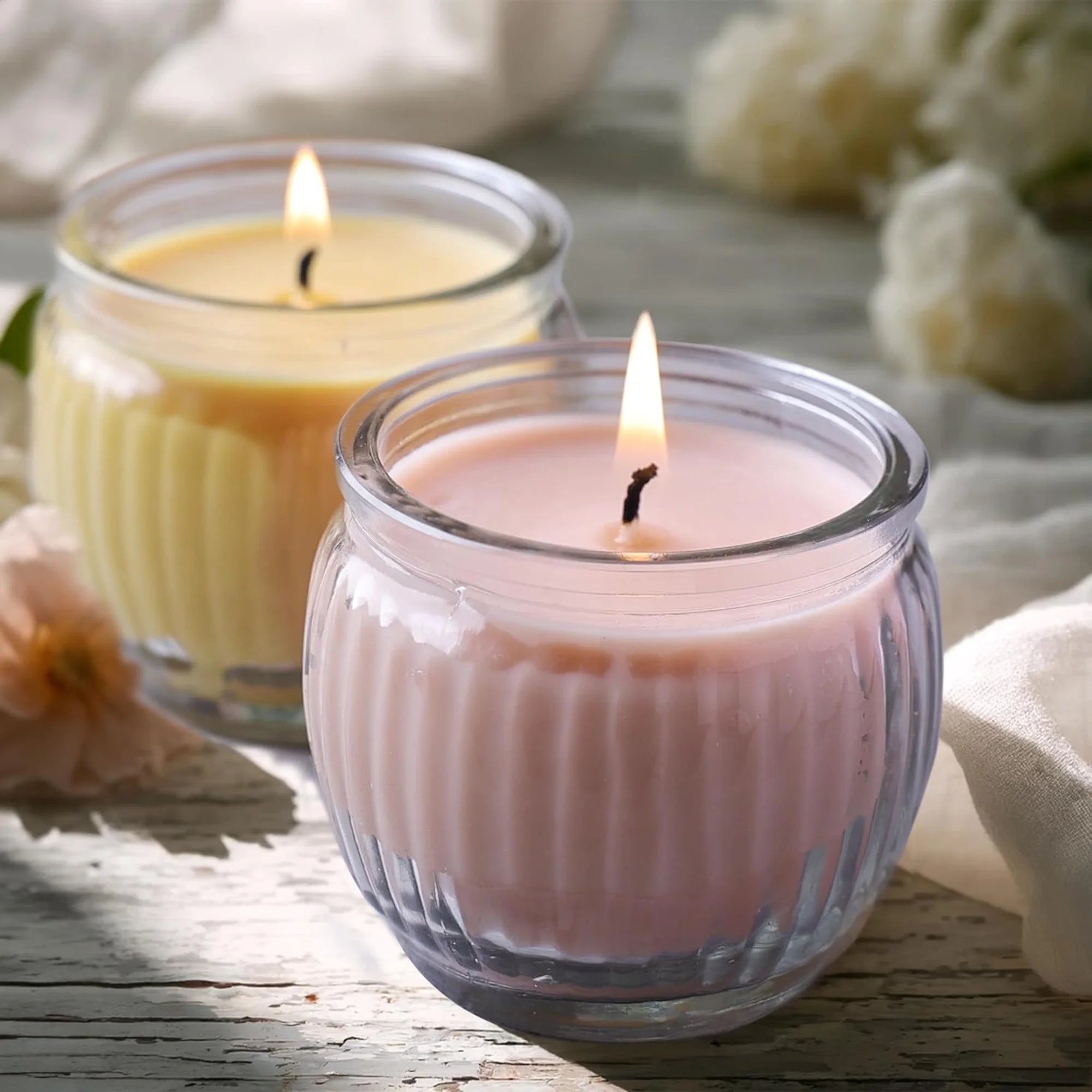 IRIS Ribbed Jar Candles - Mango Sorbet & Peach Pomegranate