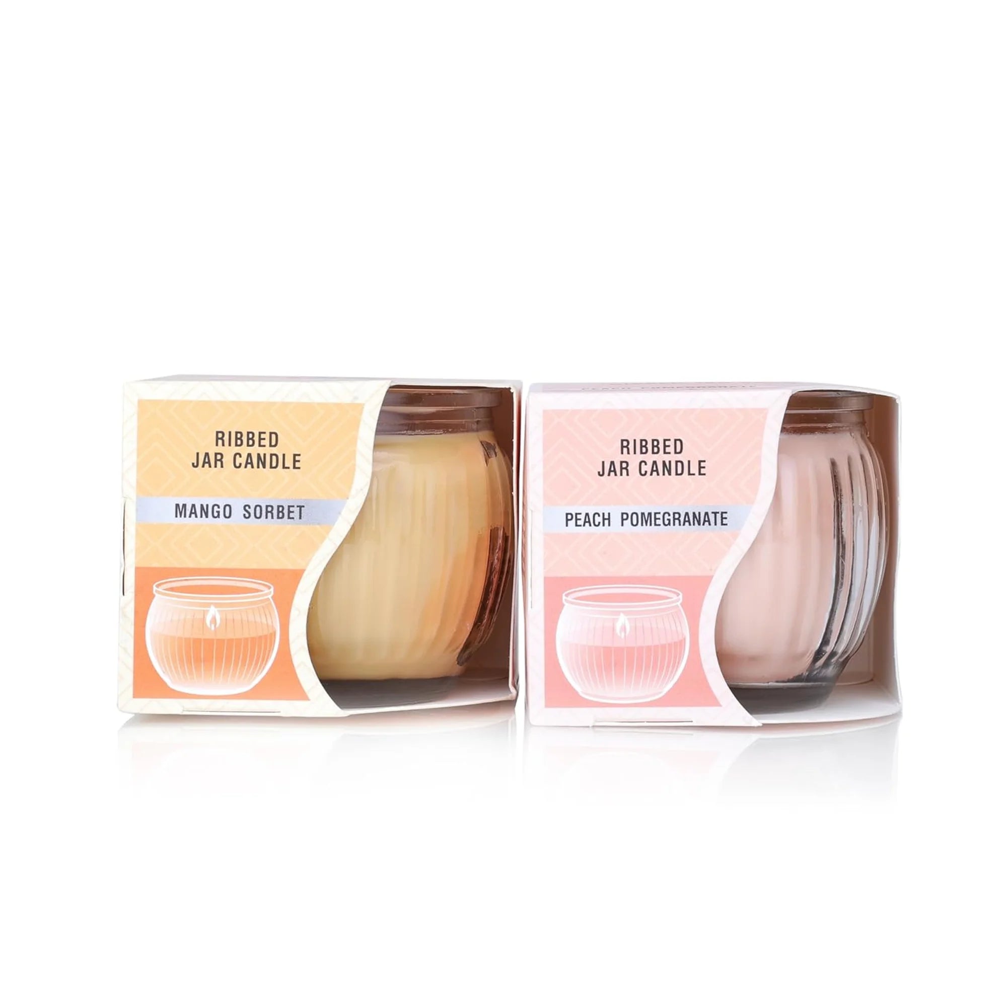 IRIS Ribbed Jar Candles - Mango Sorbet & Peach Pomegranate