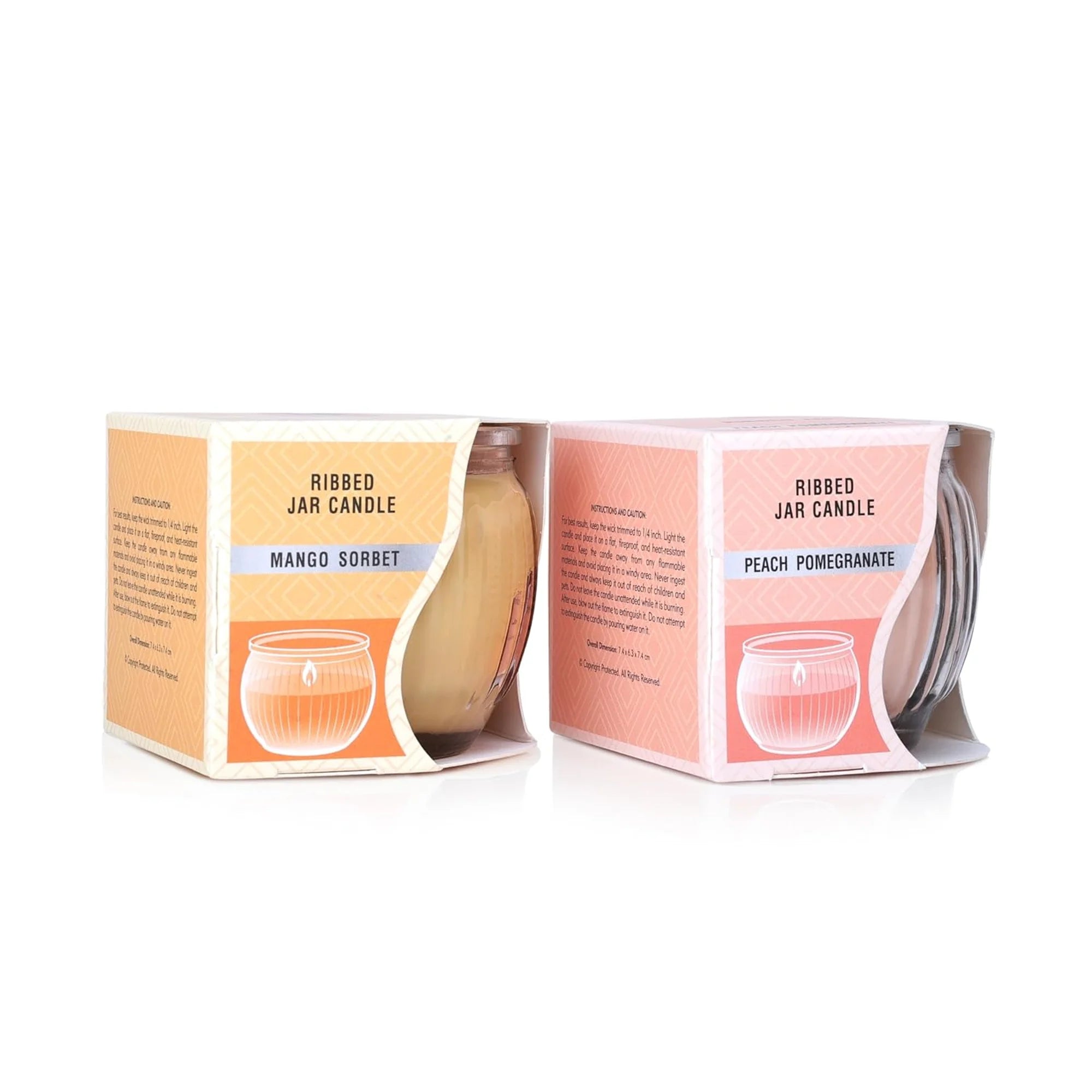 IRIS Ribbed Jar Candles - Mango Sorbet & Peach Pomegranate