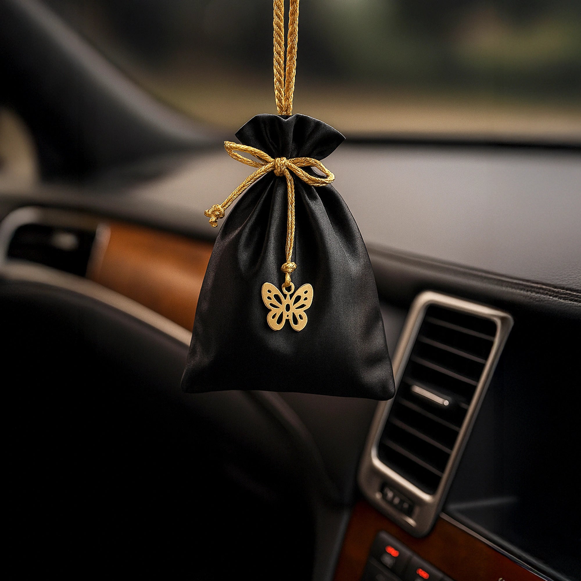 IRIS Celeste Black Oudh Fragrance Pouch for Car, Wardrobe & Closets | Eva Beads