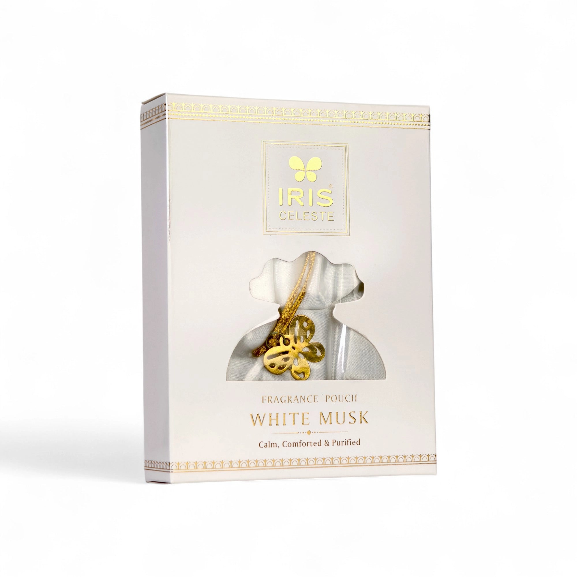 IRIS Celeste White Musk Fragrance Pouch for Car, Wardrobe & Closets - Eva Beads