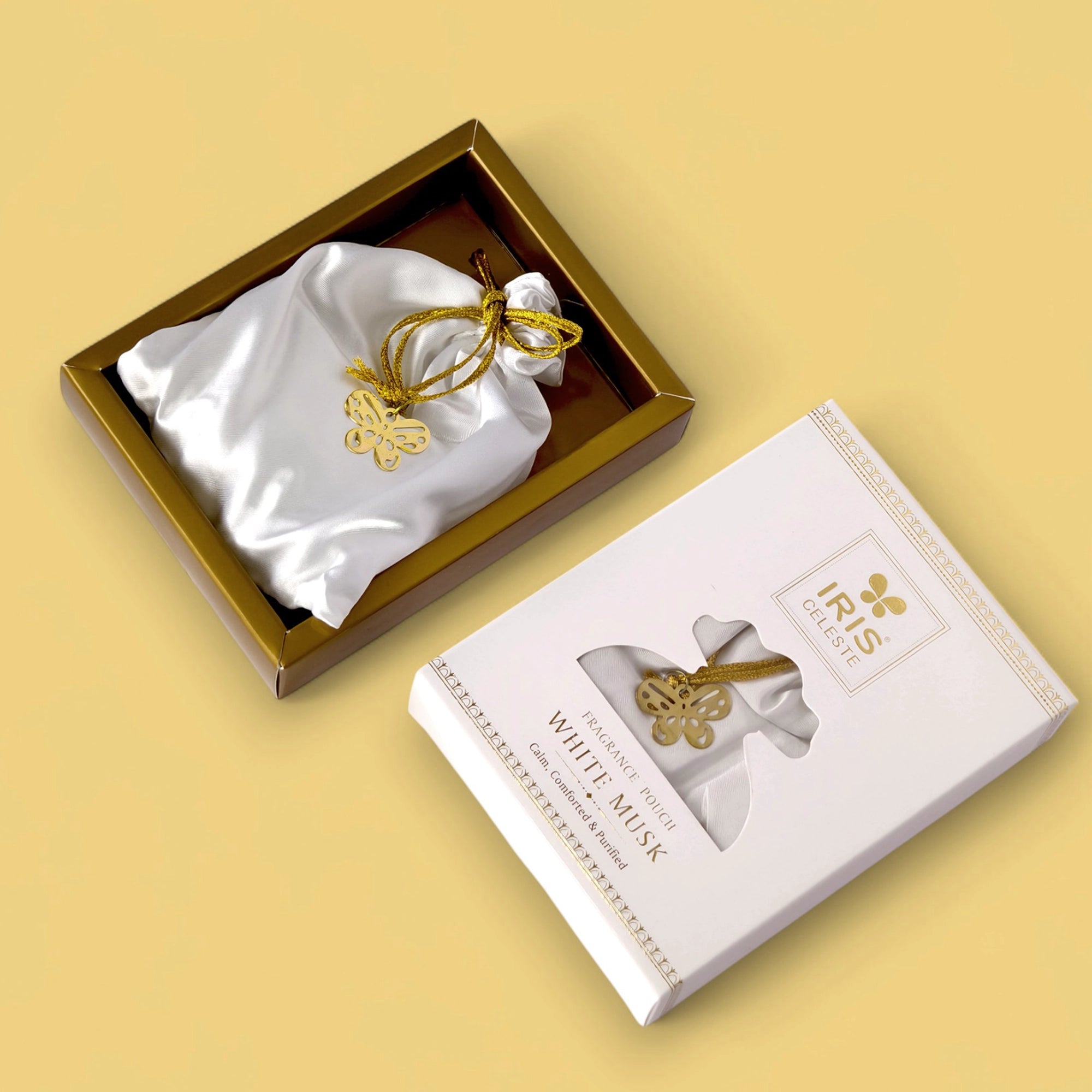 IRIS Celeste White Musk Fragrance Pouch for Car, Wardrobe & Closets - Eva Beads