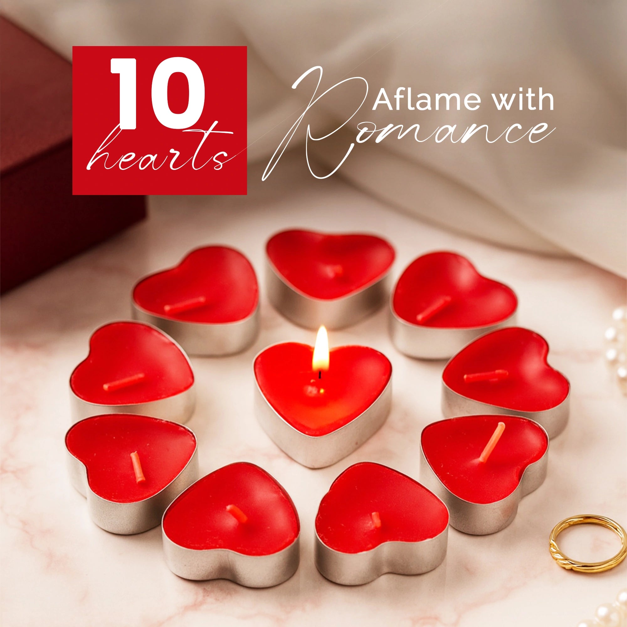 IRIS LoveLit Romance Heart Shaped Tealights | Pack of 10