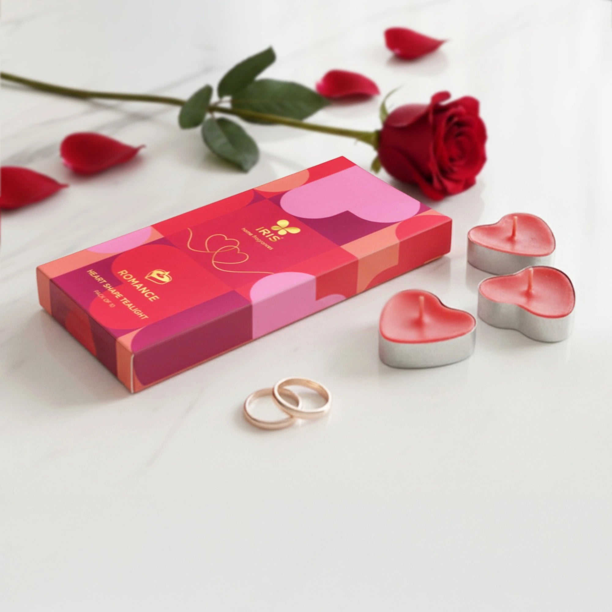 IRIS LoveLit Romance Heart Shaped Tealights | Pack of 10