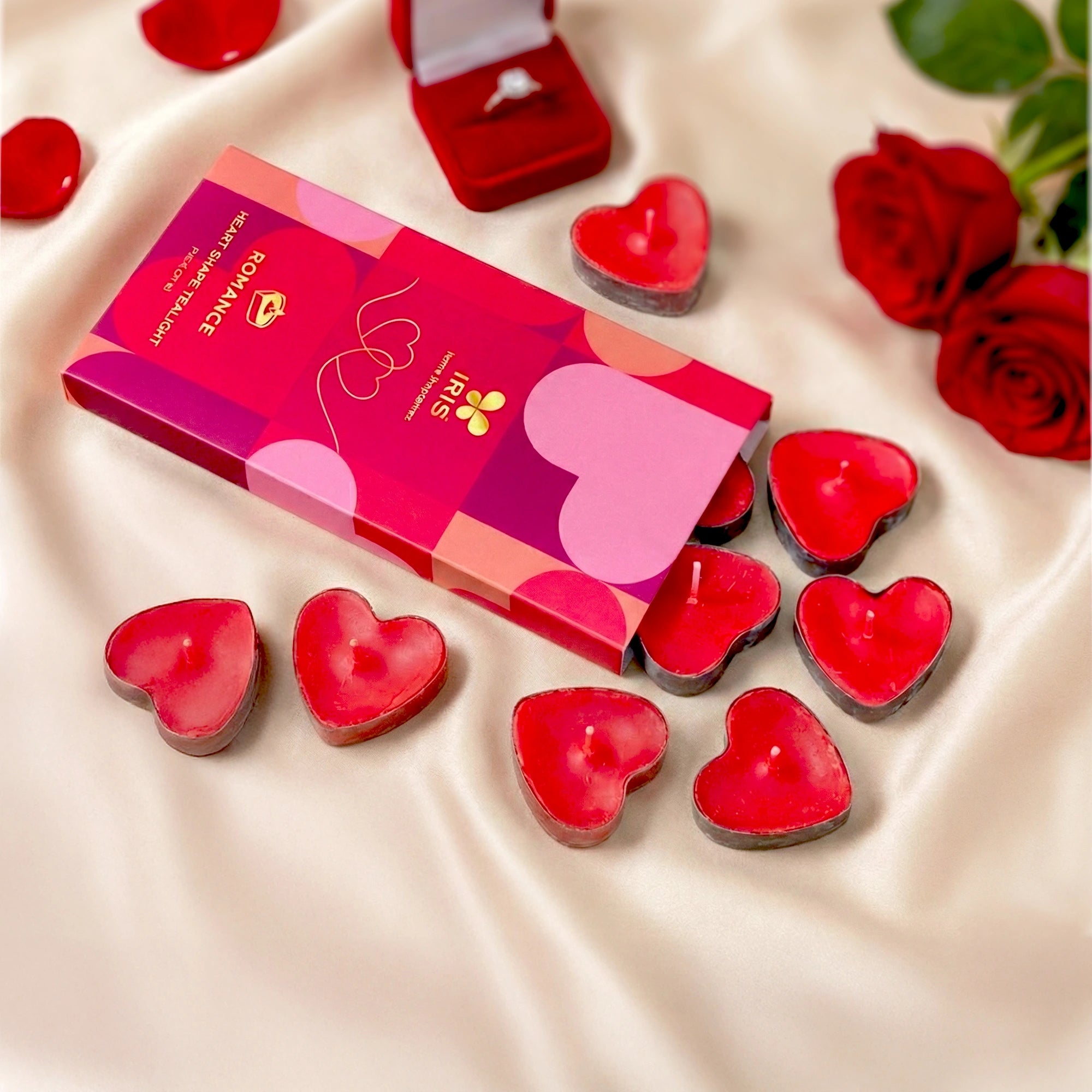 IRIS LoveLit Romance Heart Shaped Tealights | Pack of 10