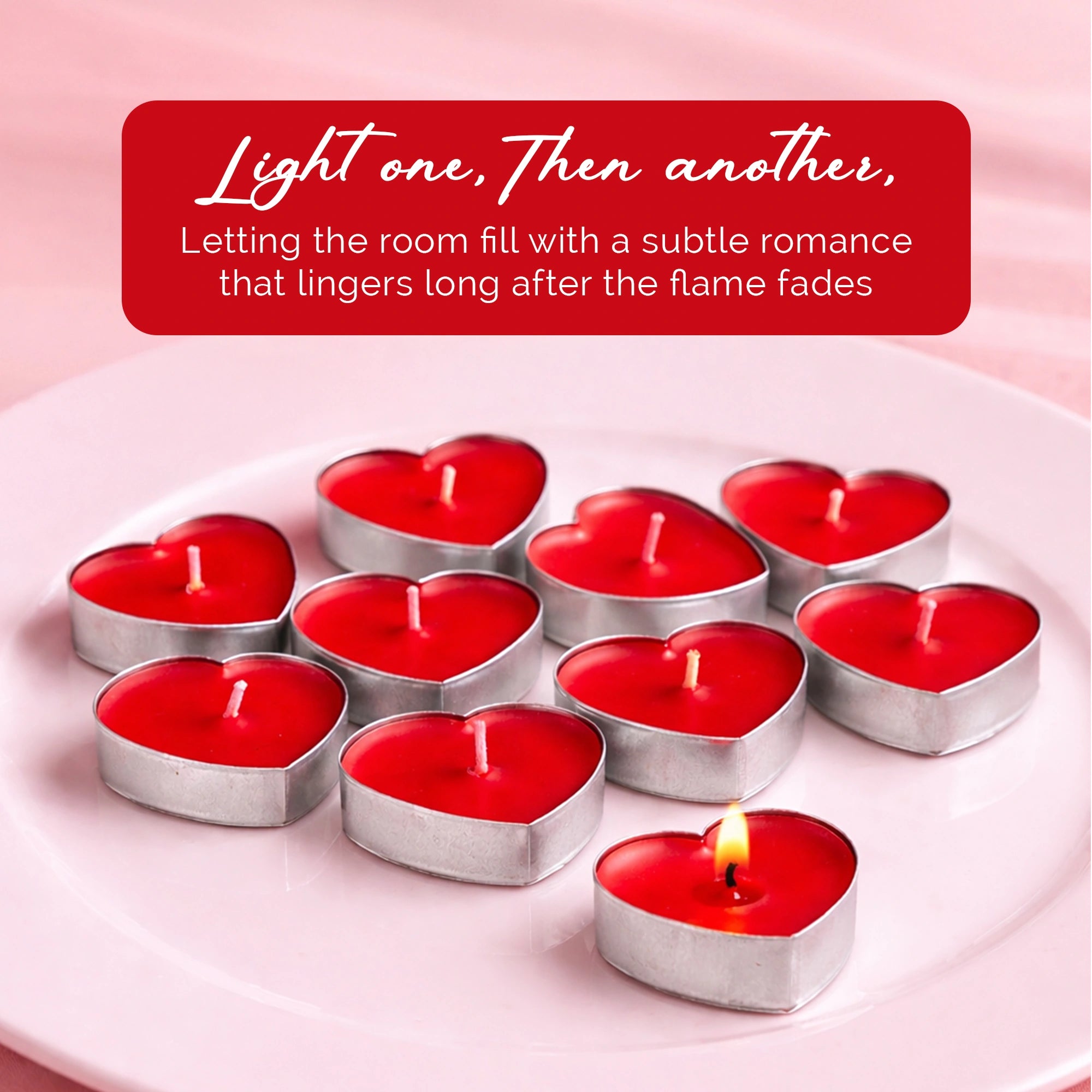 IRIS LoveLit Romance Heart Shaped Tealights | Pack of 10