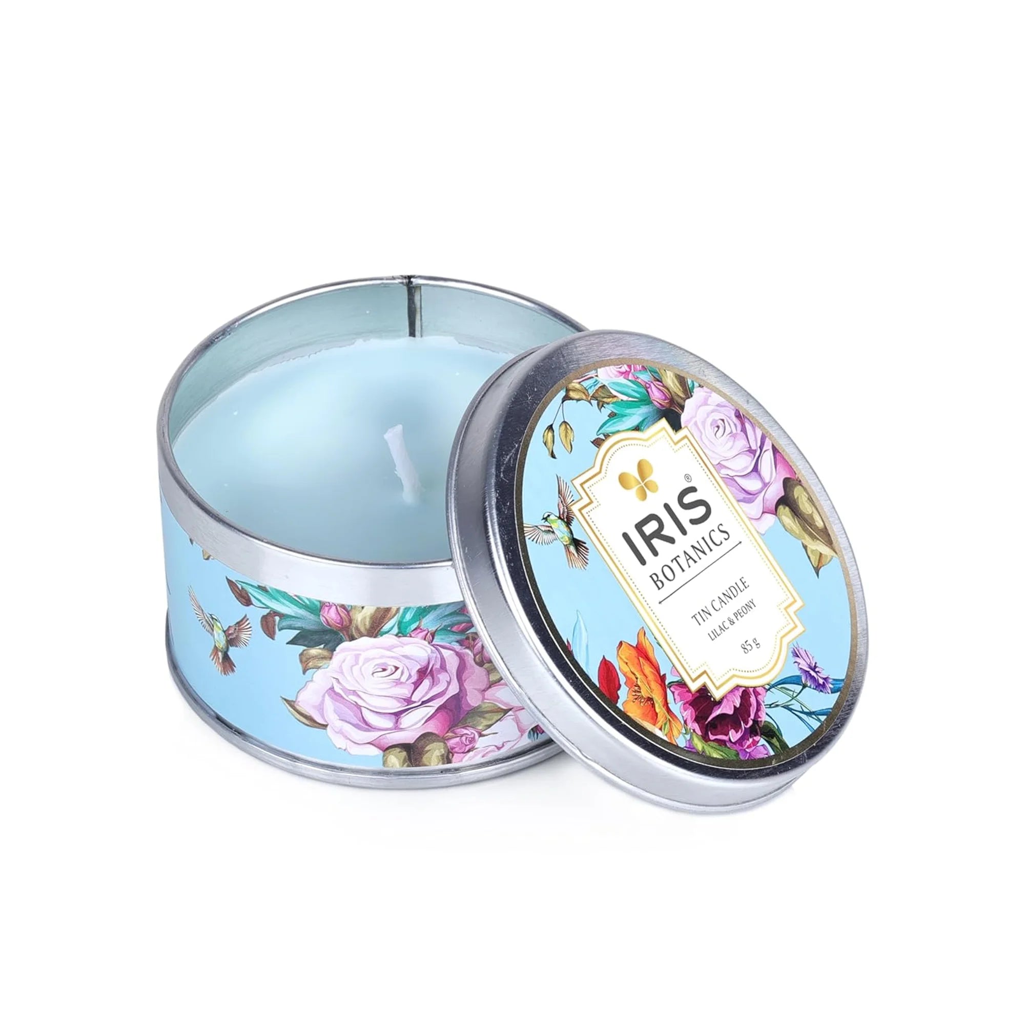 IRIS Botanics Tin Soy Candle (128gm)-Lilac & Peony