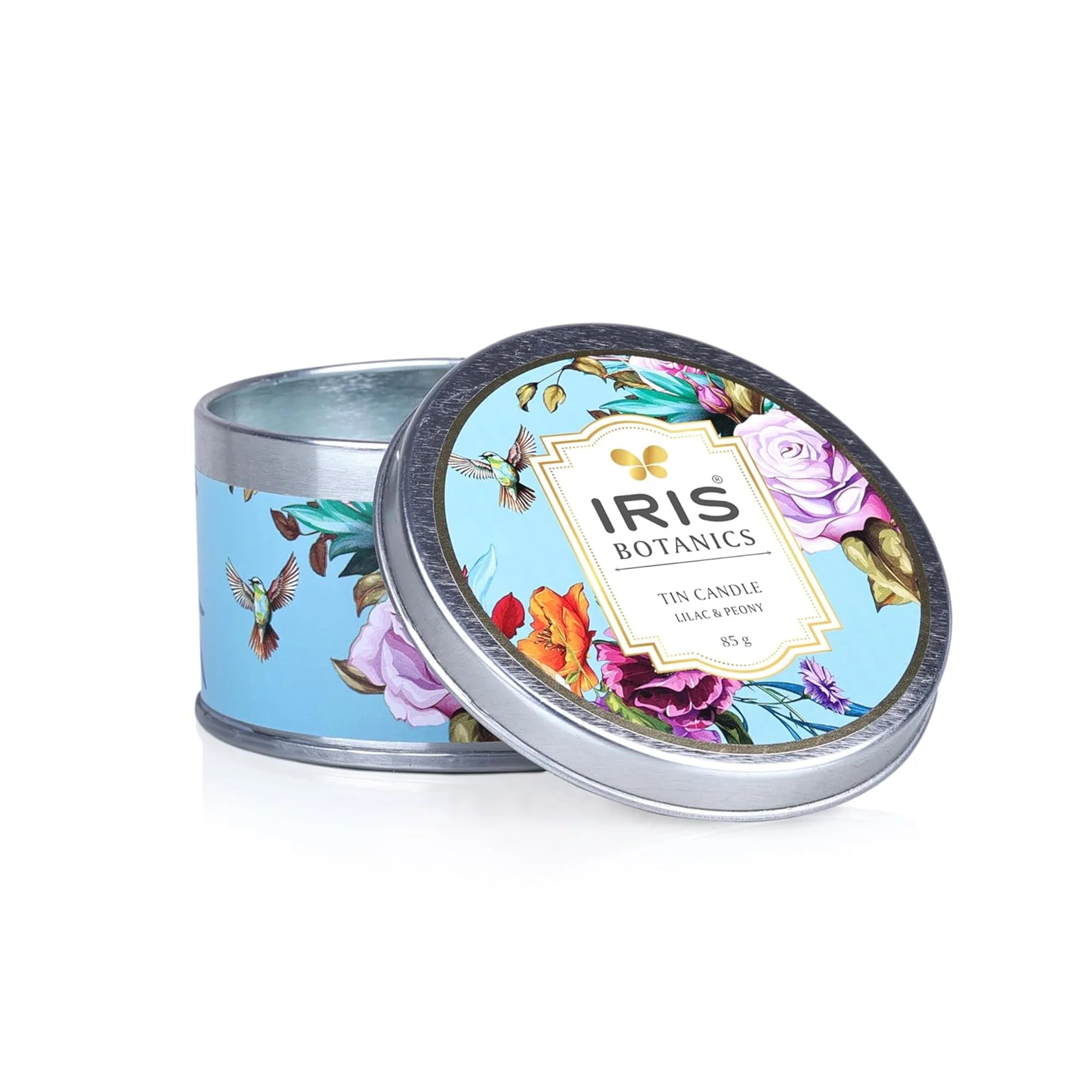 IRIS Botanics Tin Soy Candle (128gm)-Lilac & Peony