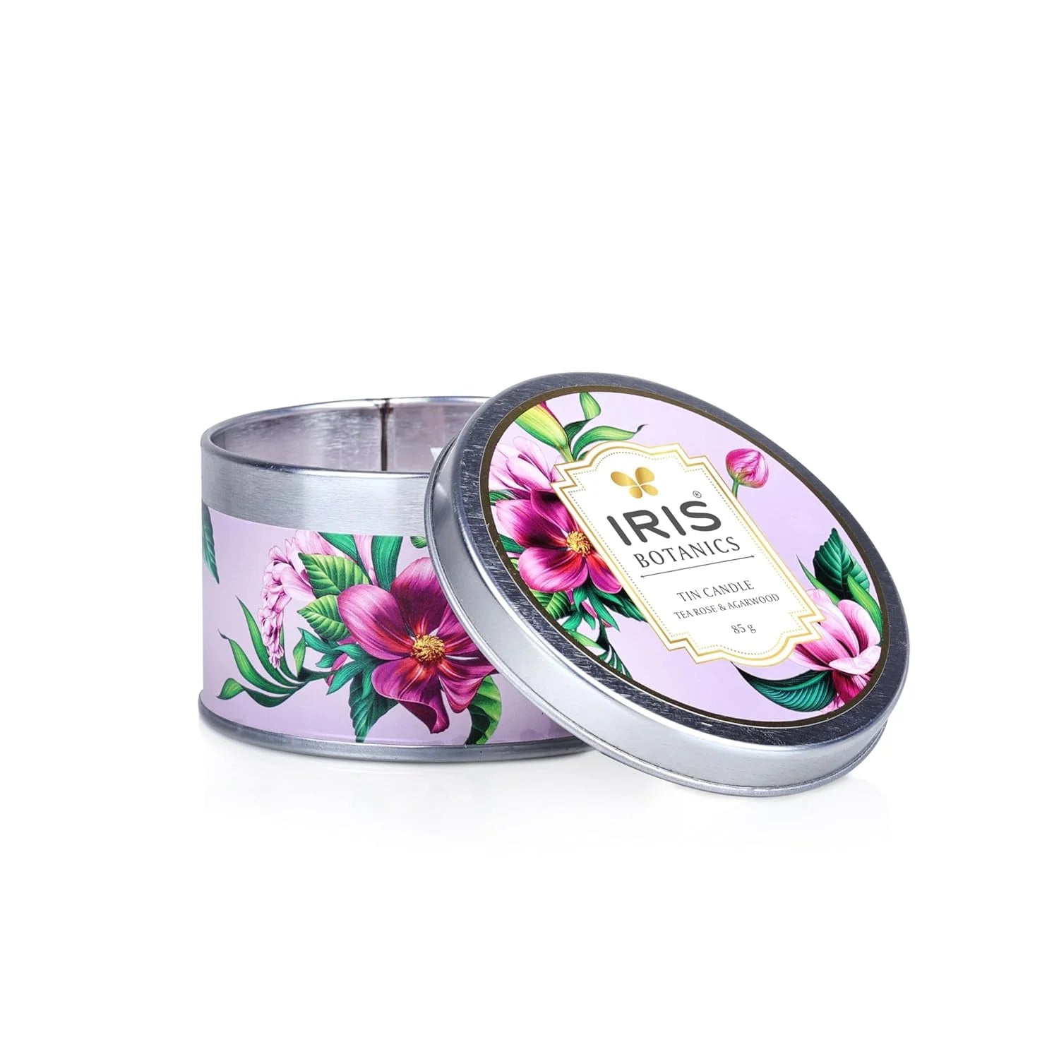 IRIS Botanics Tin Candle - Tea Rose & Agarwood