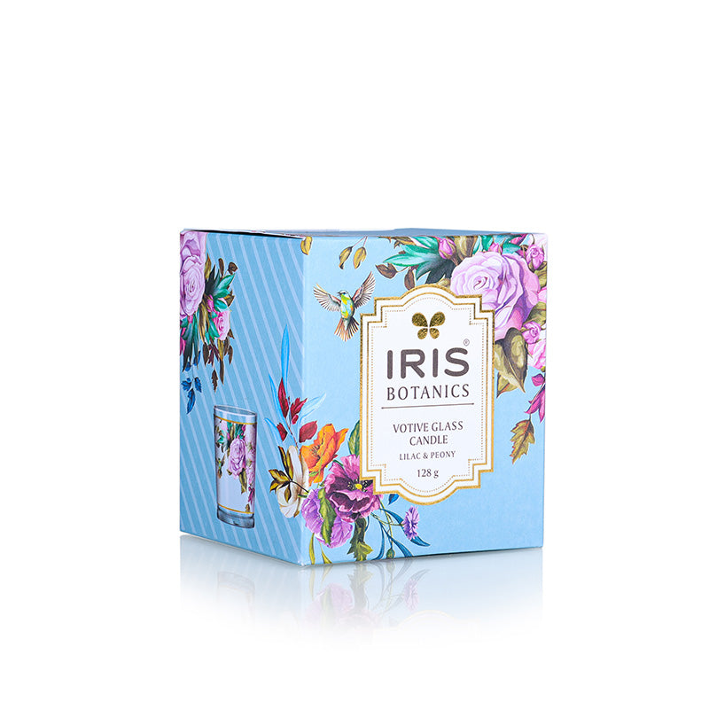 IRIS Botanics Votive Glass Candle (128gm)-Lilac & Peony