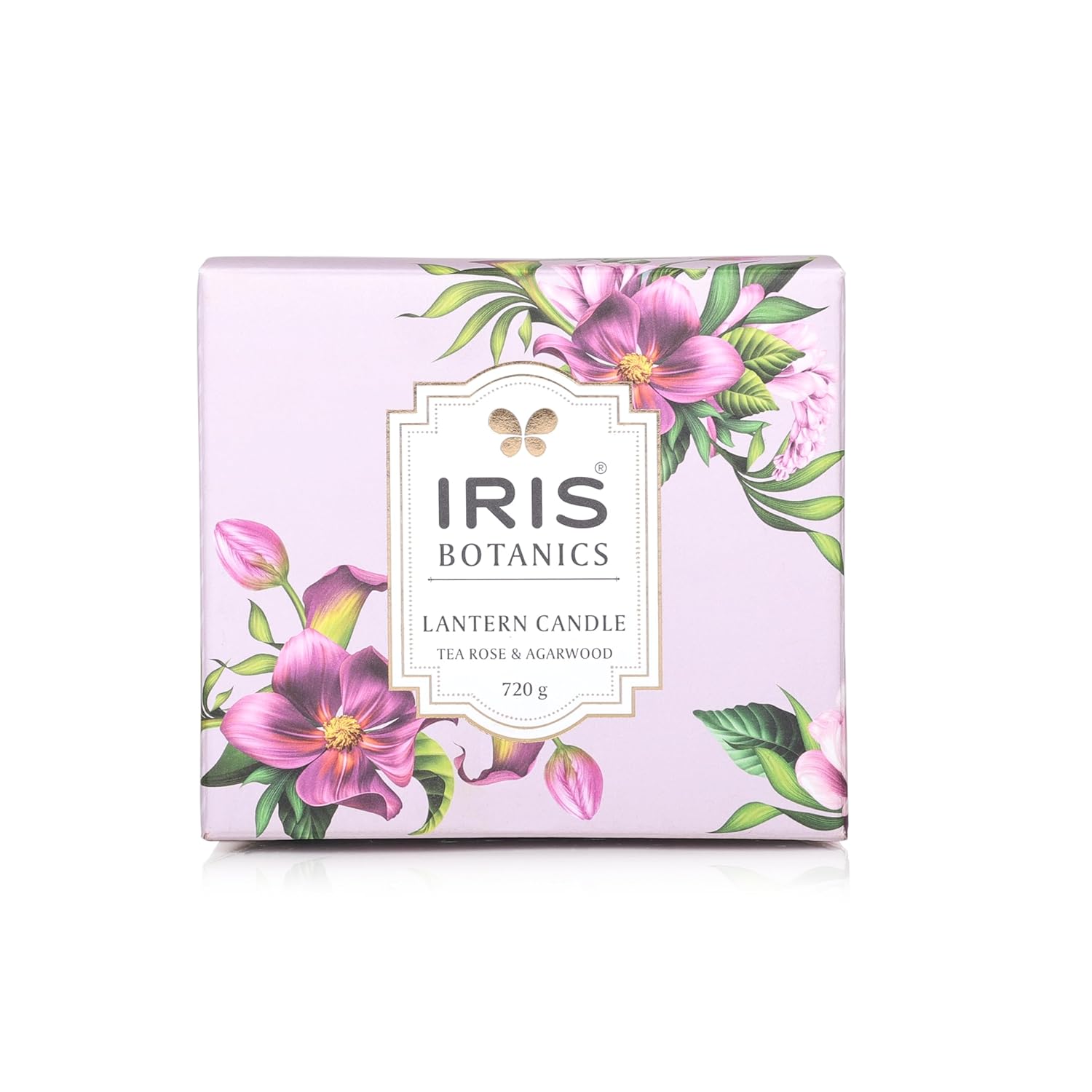 IRIS Botanics Wax Lantern Candle Tea Rose & Agarwood