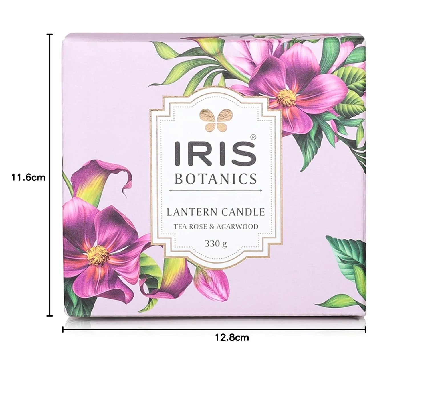 IRIS Botanics Wax Lantern candle - Tea Rose & Agarwood