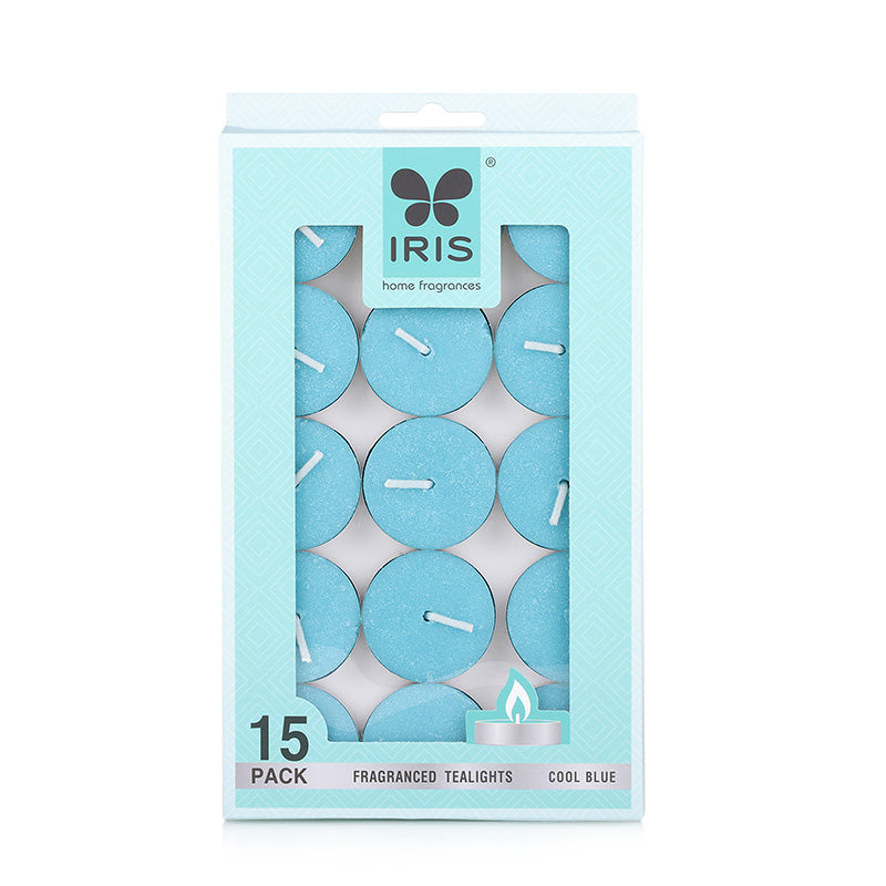 IRIS 15 Pack Fragranced Tealights - Cool Blue