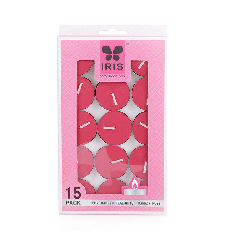 IRIS 15 Pack Fragranced Tealights - Damask Rose
