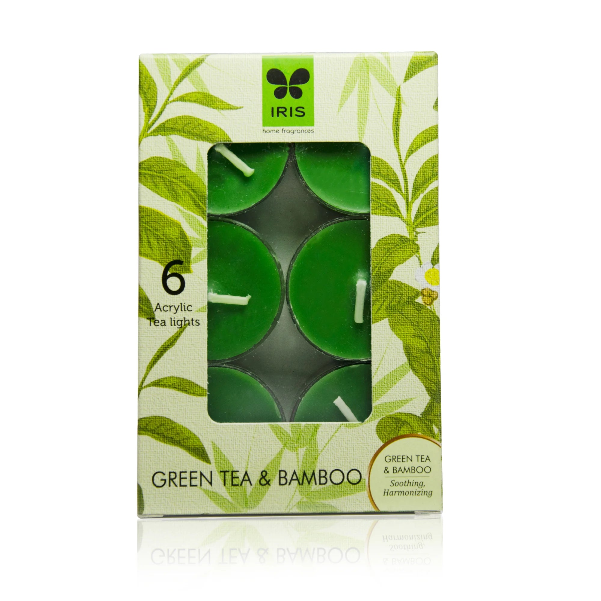 IRIS Pack of 6 Green Tea and Bamboo Tealights