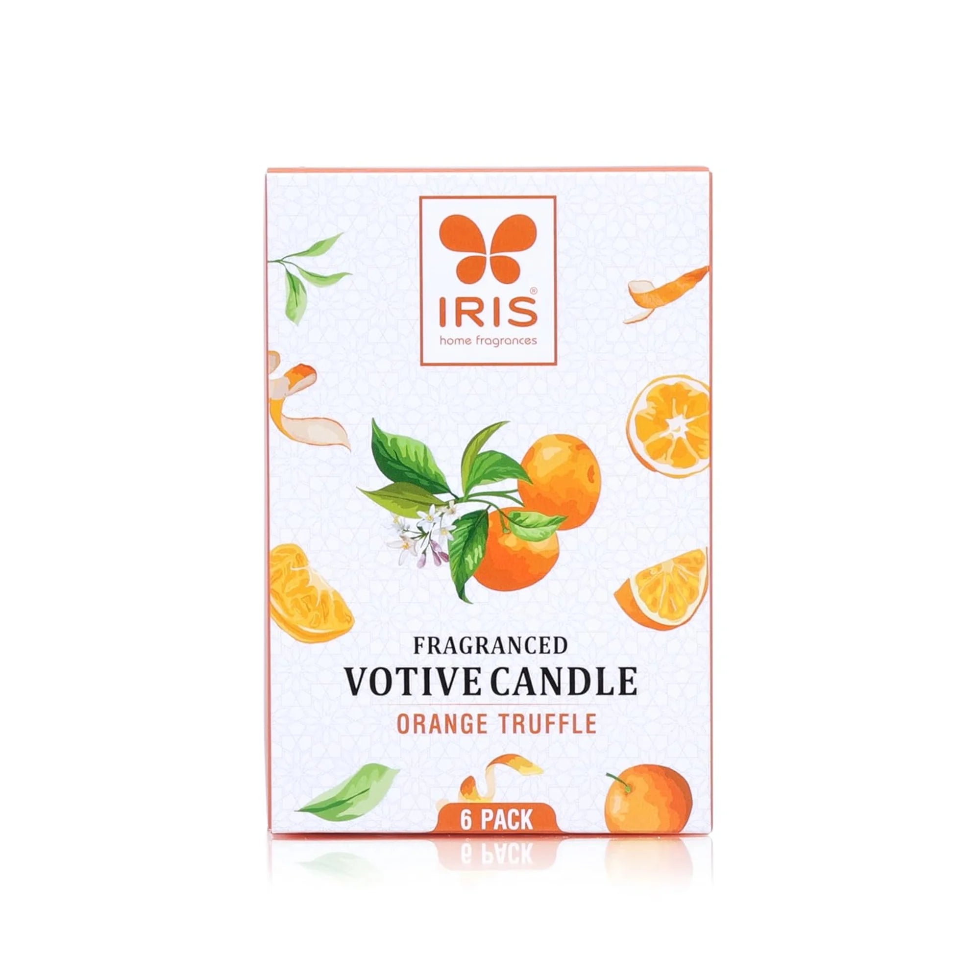 IRIS Orange Truffle Votive Candles Pack of 6