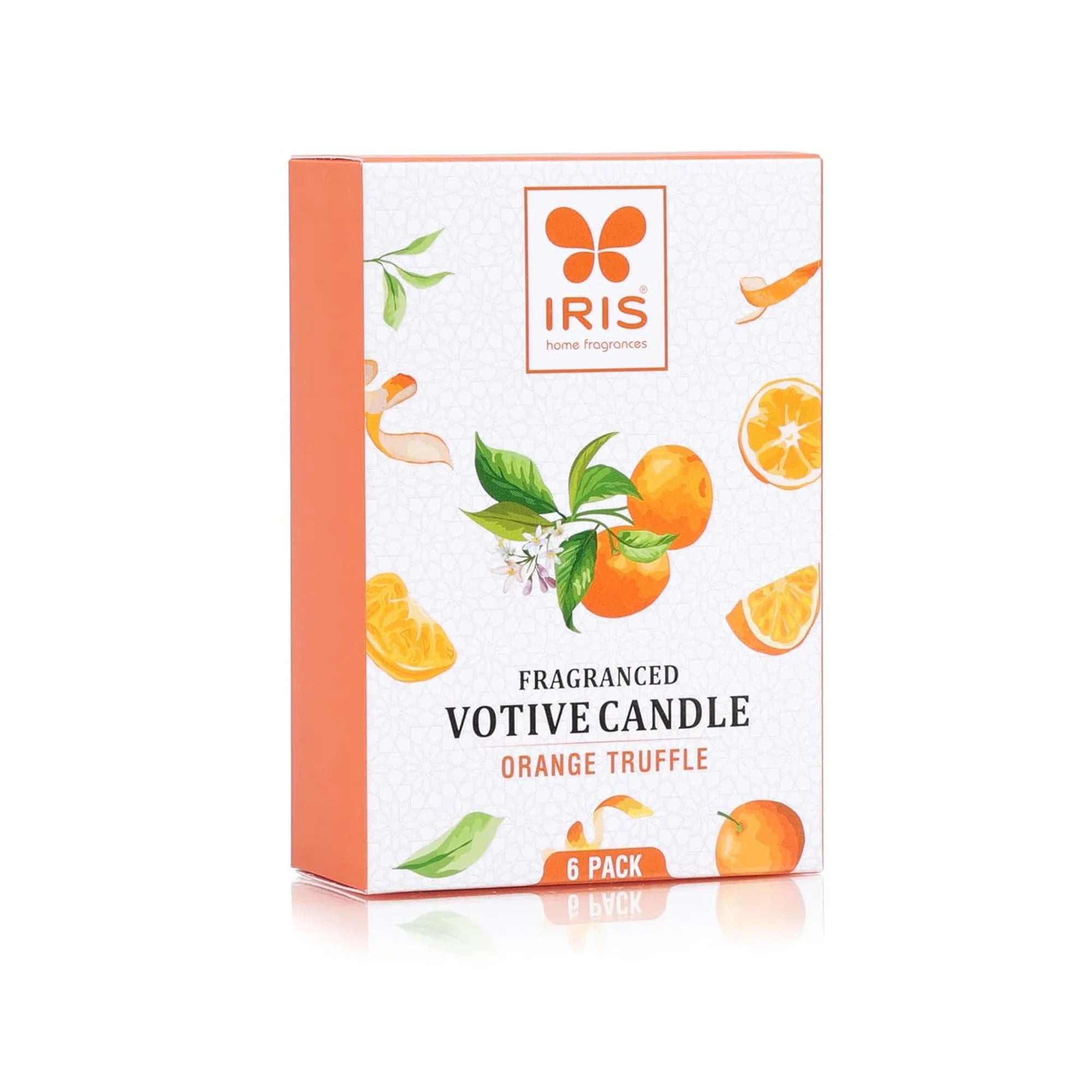 IRIS Orange Truffle Votive Candles Pack of 6