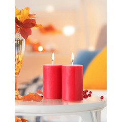 IRIS Damask Rose Fragranced Pillar Candles - Set of 2