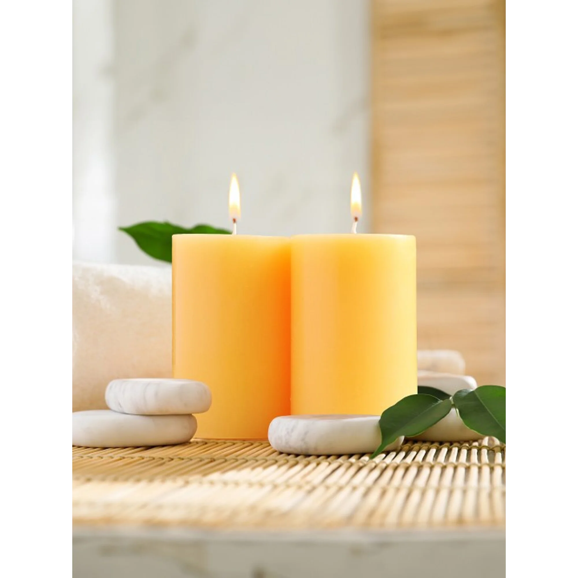 IRIS Mango Sorbet Fragranced Pillar Candles - Set of 2